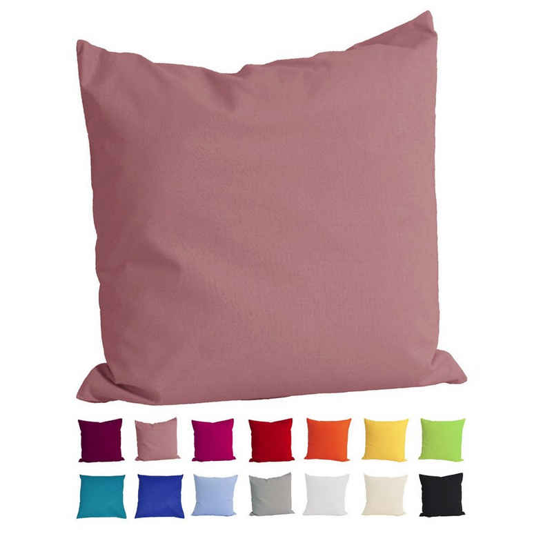 Kissenbezug »Basic«, beties, Kissenhülle ca. 40x40 cm 100% Baumwolle in vielen kräftigen Uni-Farben (rosenquarz)