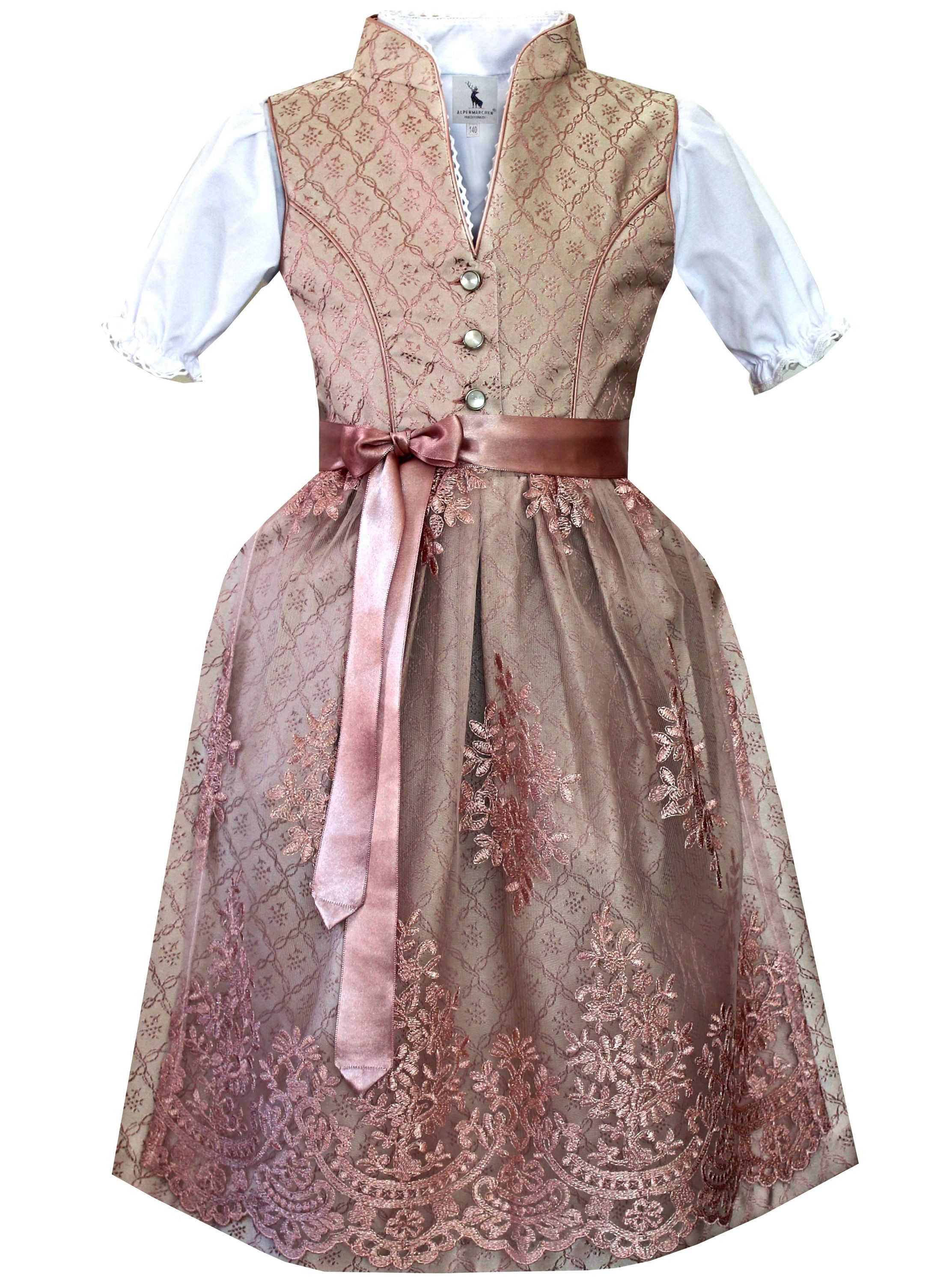 Alpenmärchen Dirndl Kinderdirndl Bella in Rosa - ALM-K979