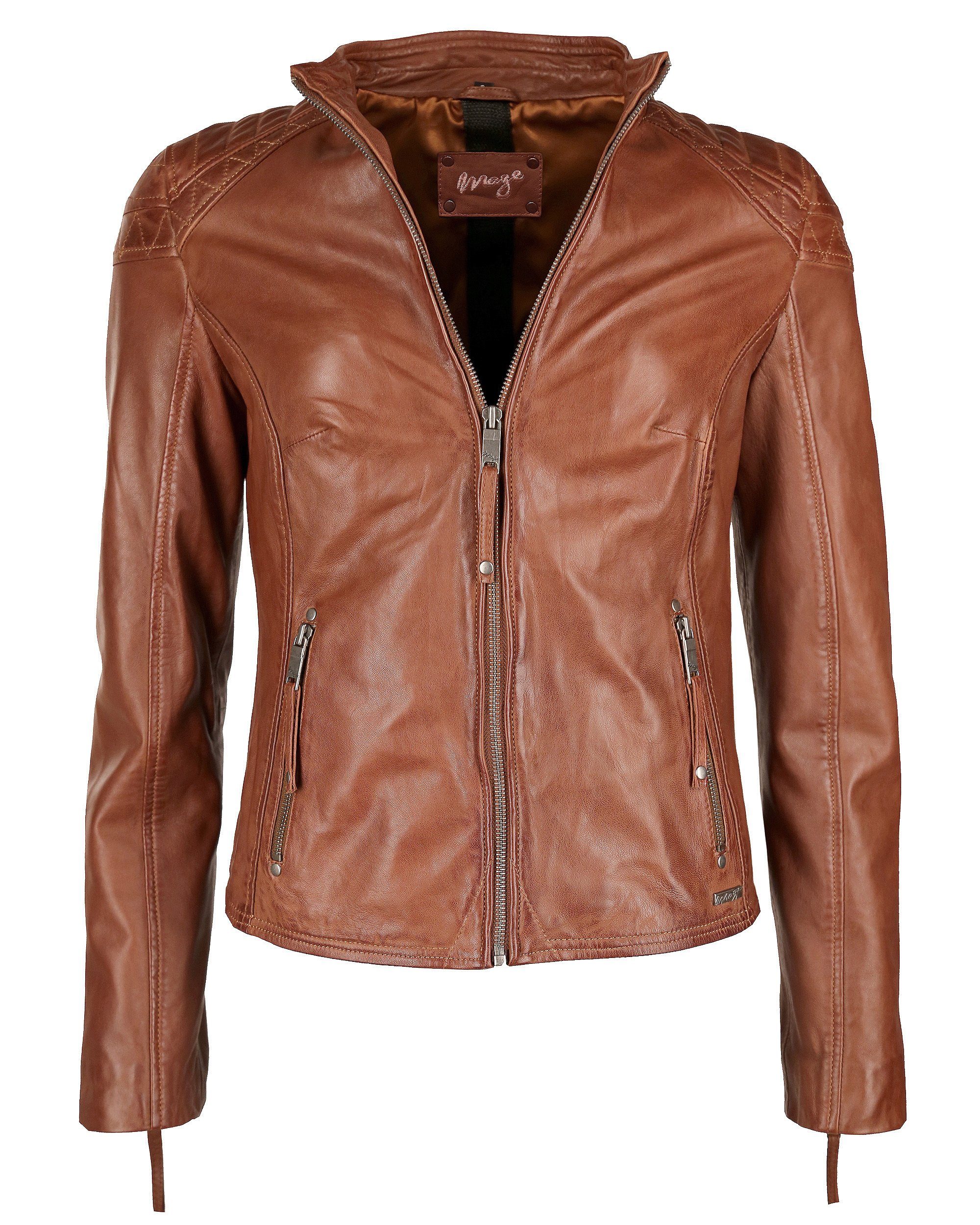 Water cognac Lederjacke Maze