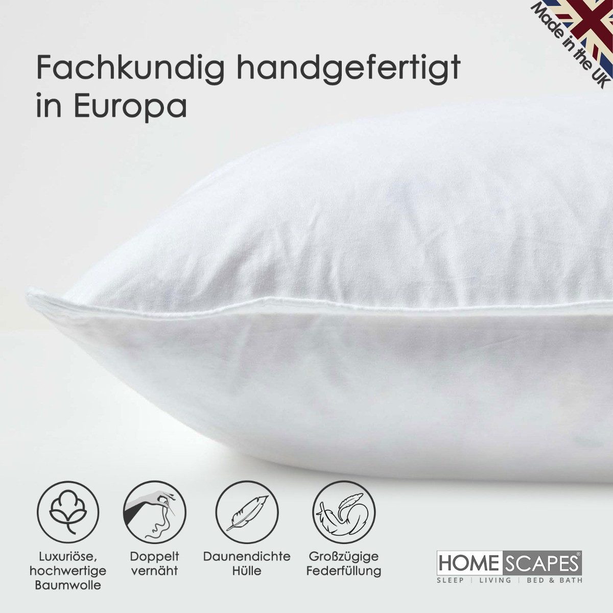 Homescapes Federkissen Kissenfüllung, Entenfedern, 30 x günstig online kaufen