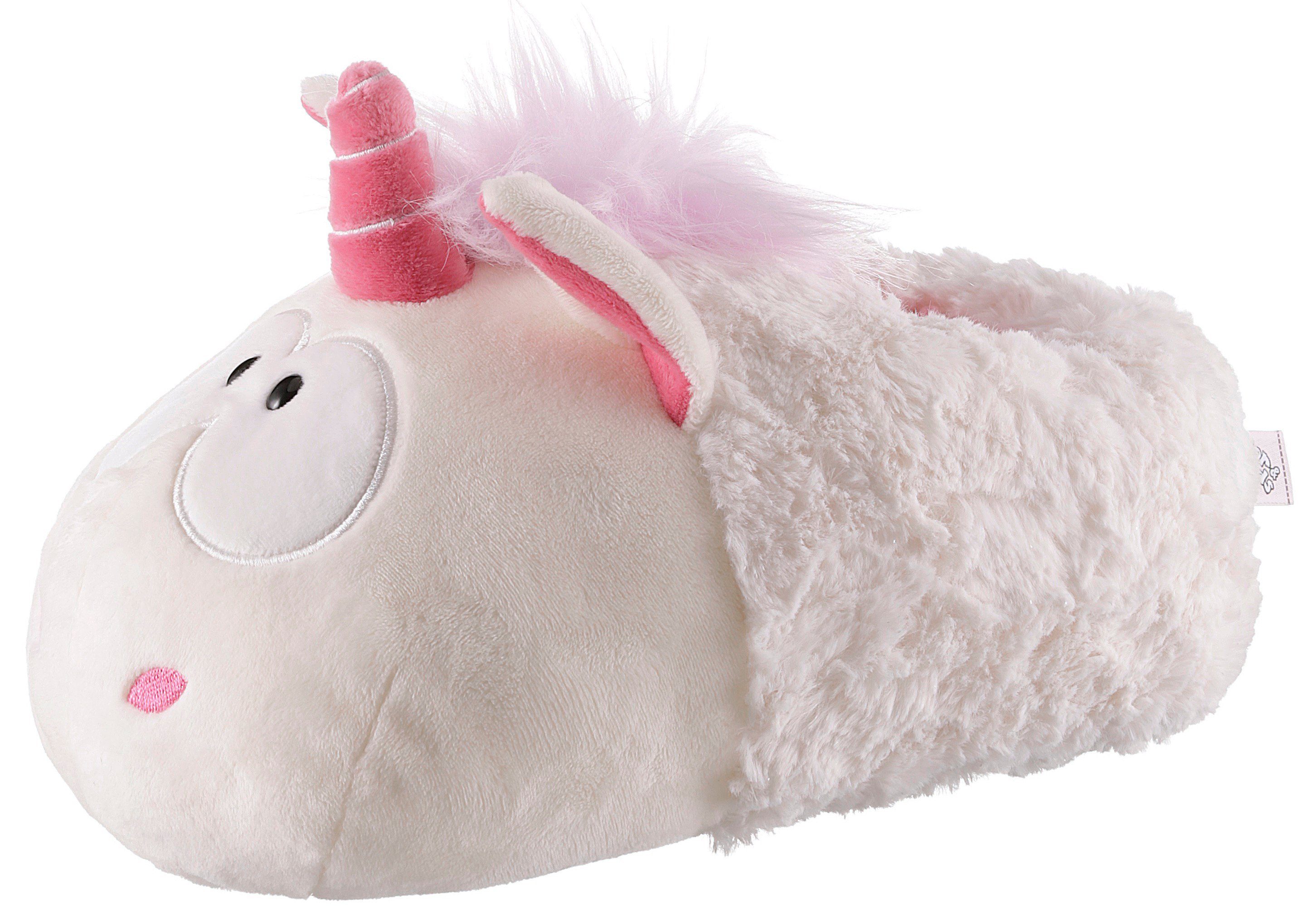 Nici EINHORN THEODOR Plüsch Hausschuhe Einhorn Hausschuh mit Sternchen bestickt
