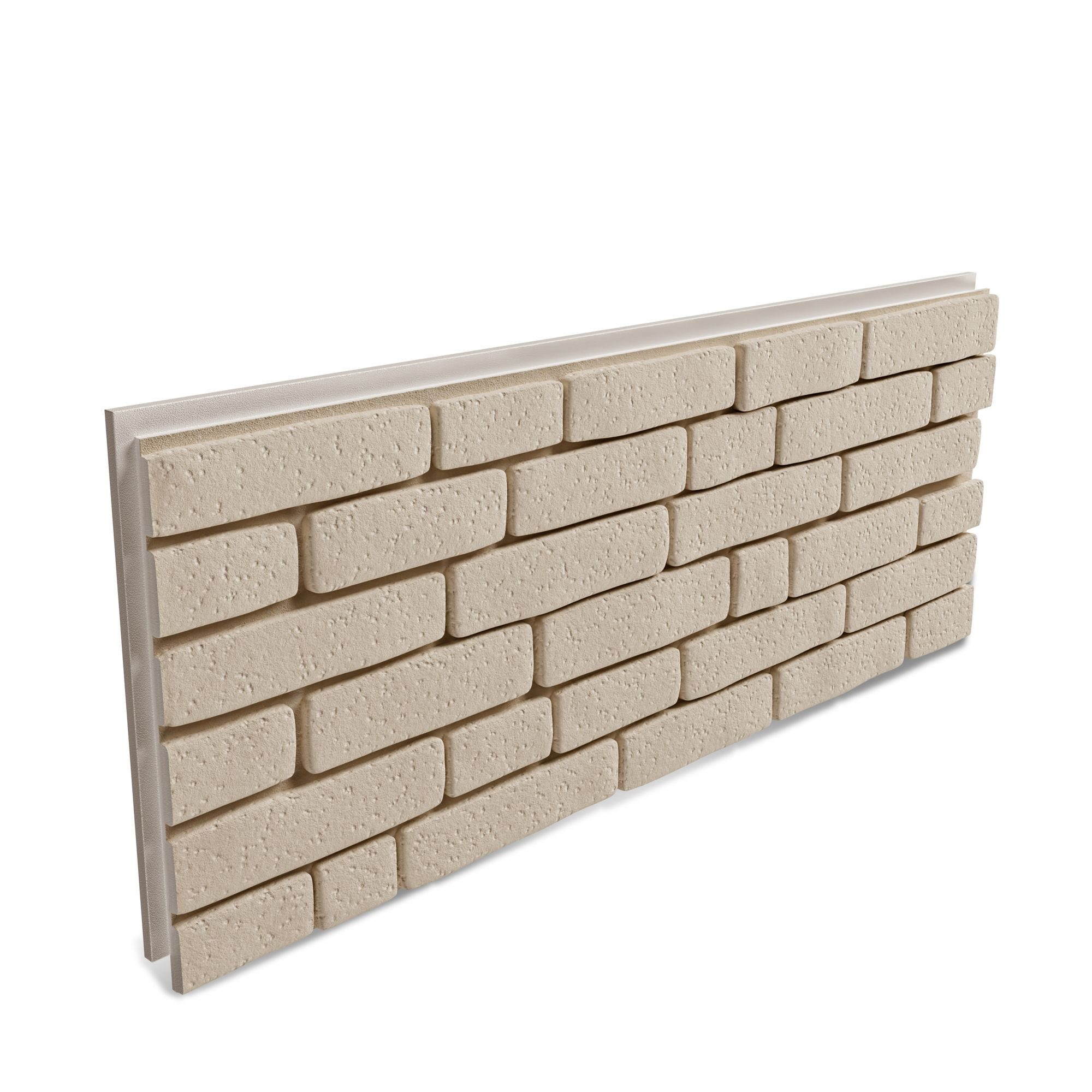 Hexim Wanddekoobjekt FP204 (Fassadenpaneele 1 Stück 121x50cm EPS Styropor Acrylbeschichtung Steinoptik Weiß - 3D Fassadenverkleidungen Innen- & Außenbereich UV-beständig für Hausfassaden (0,61m² FP204)