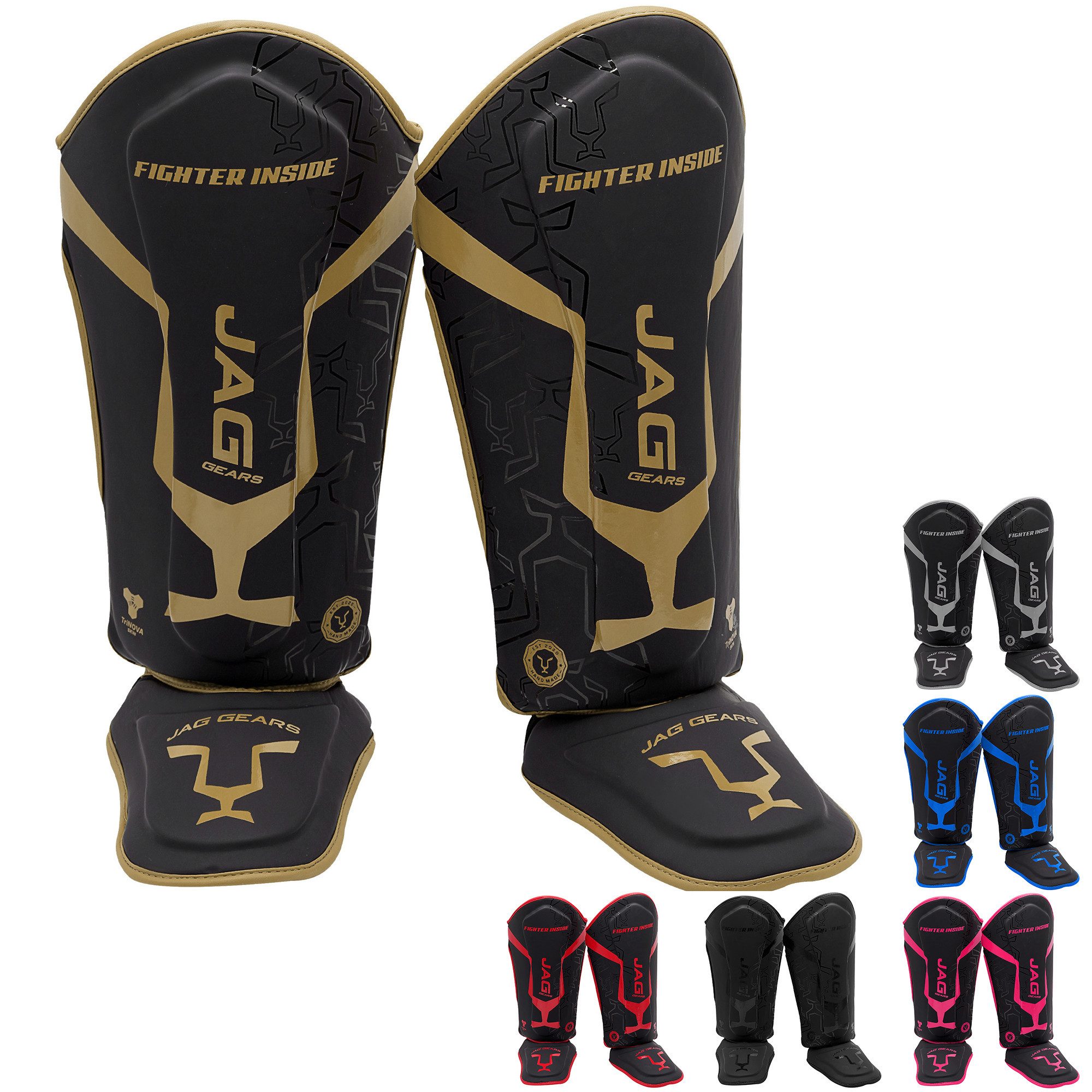 JAG GEARS Kampfsport Schienbeinschoner Schienbeinschoner-Polsterung für Kampfsportarten und Kickboxen schütze (Set, 1x pair), Geeignet für MMA Kickboxen, Muay Thai, Sparring, Training und Wettkamp