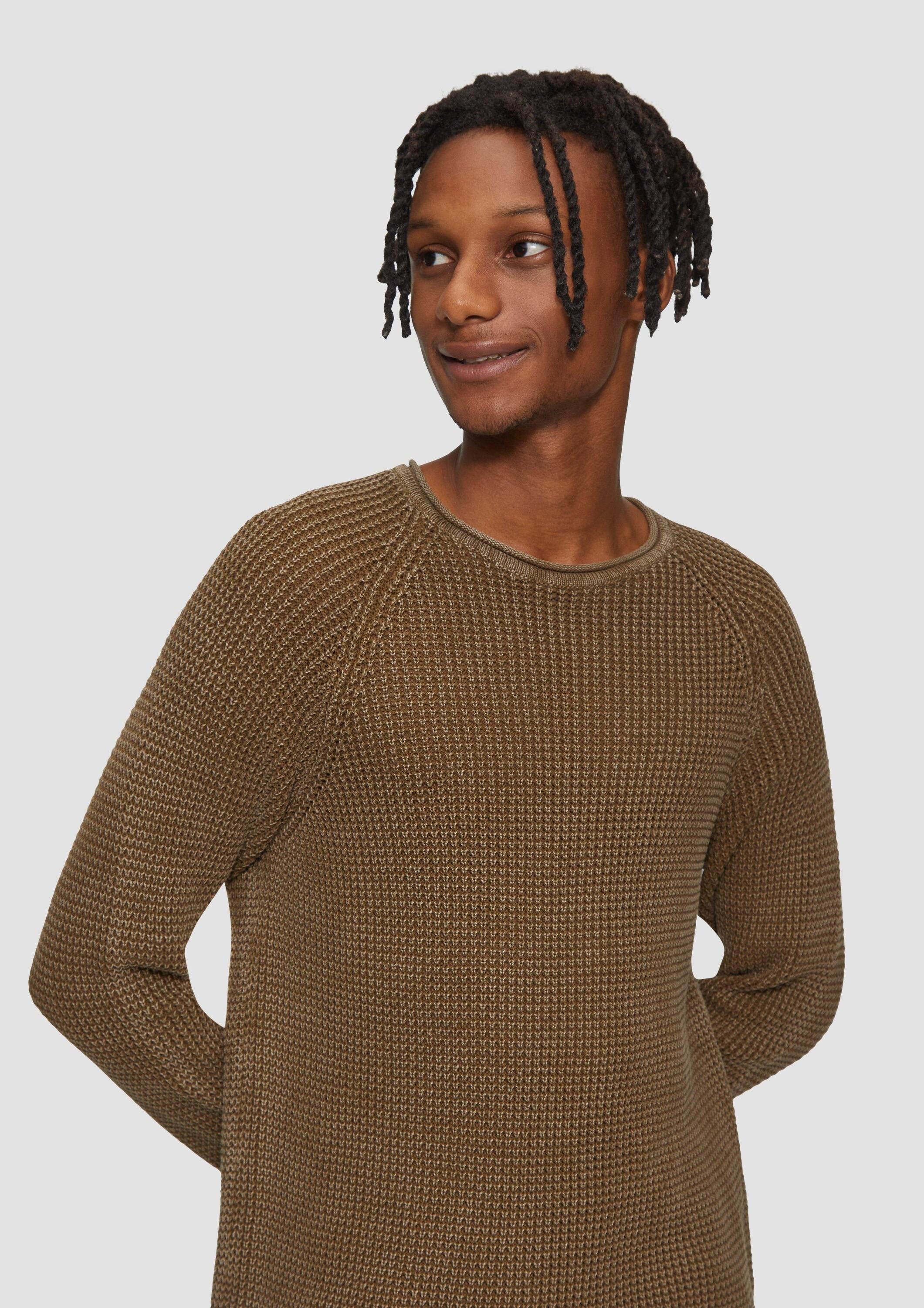 QS Longpullover Strickpullover Locker gestrickter Pullover mit Waschung
