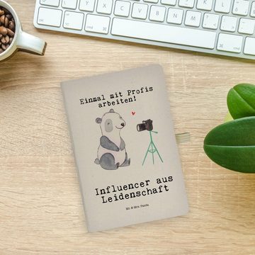 Mr. & Mrs. Panda Notizbuch Influencer Leidenschaft - Transparent - Geschenk, Kollege, Notizheft, Mr. & Mrs. Panda, Handgefertigt