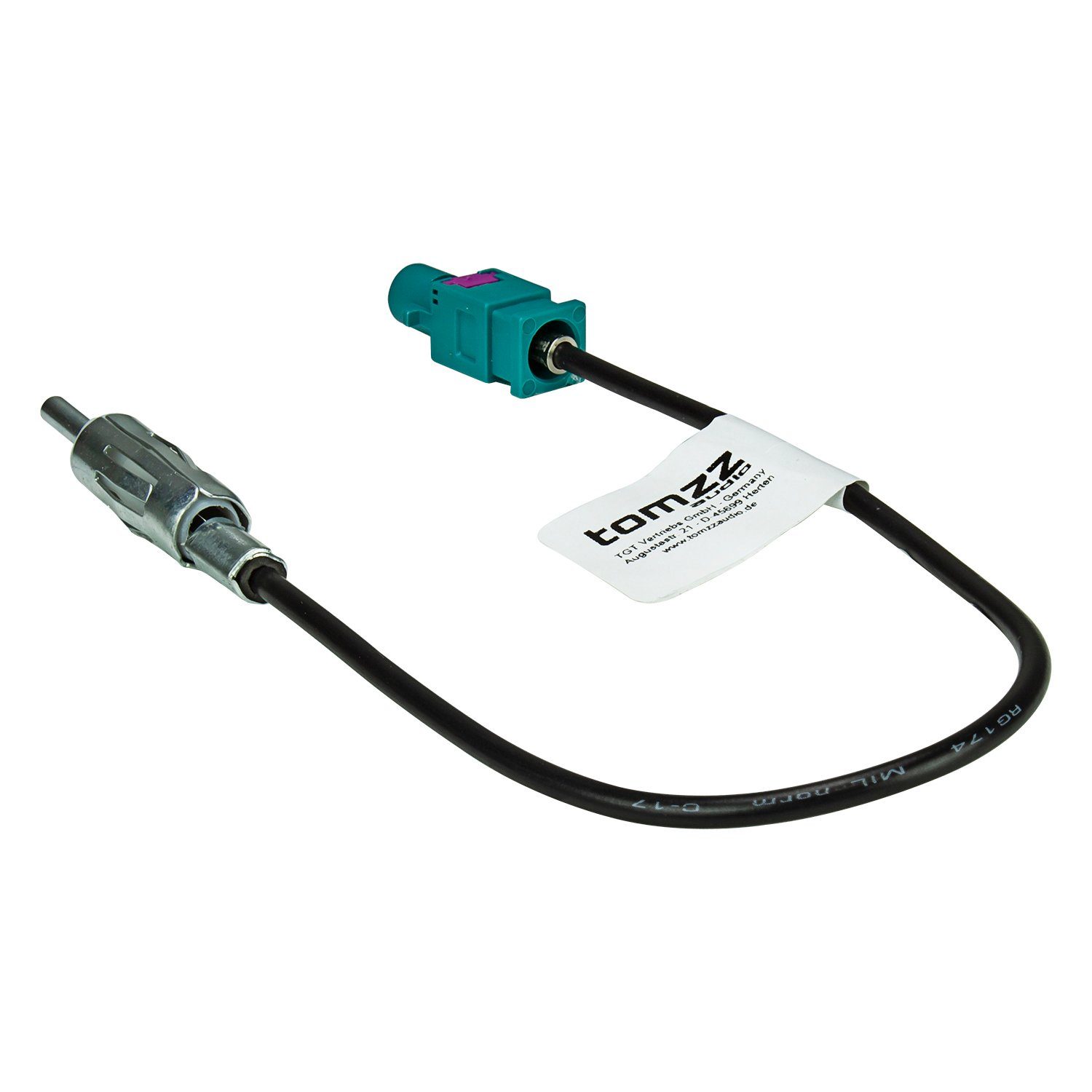 tomzz Audio Fakra (M) Antennenadapter Stecker auf DIN (M) Stecker passt für  Audi B KFZ-Adapter
