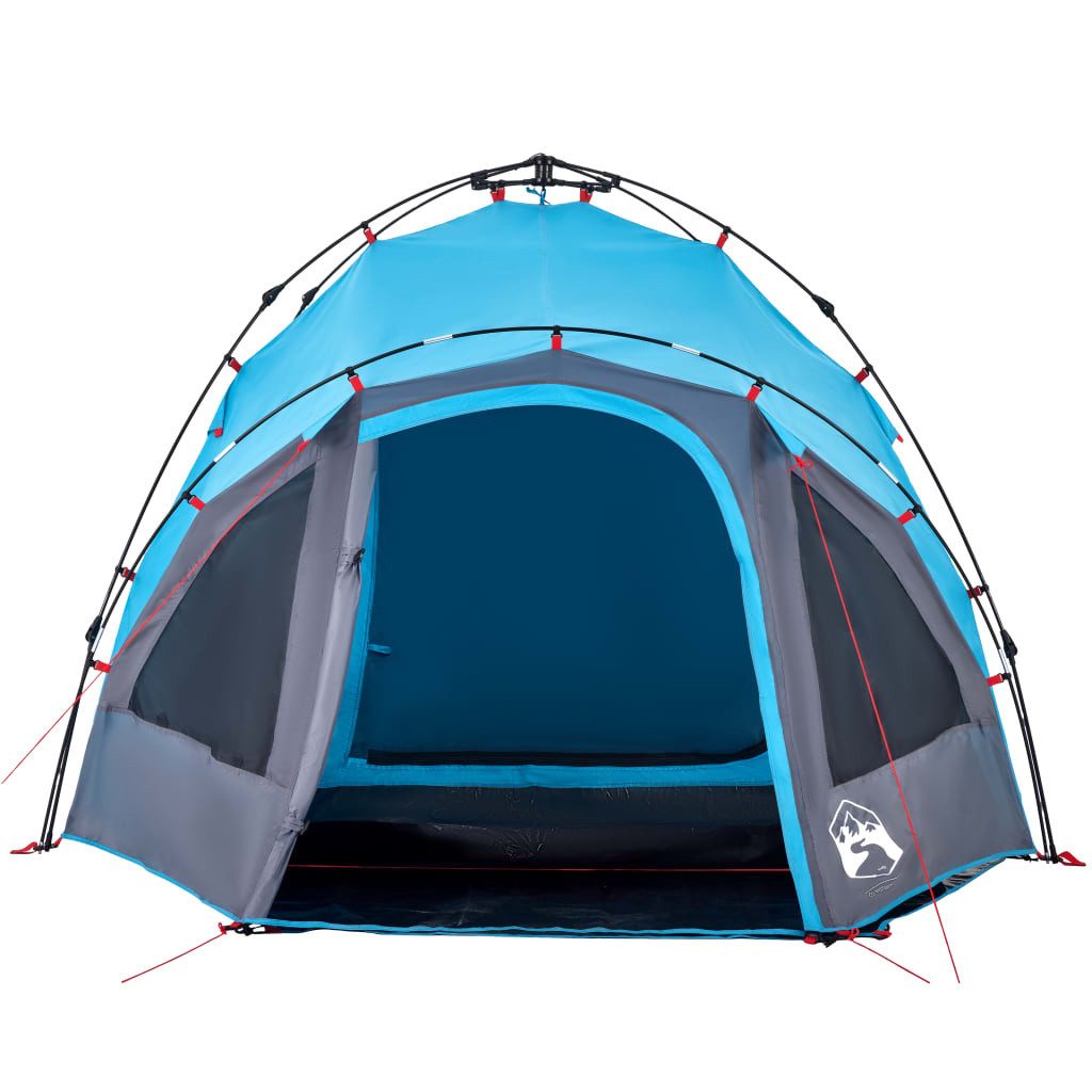 furnicato Faltzelt Campingzelt Kuppel 308x236x158,5 cm Blau, (1 tlg), Wetterfestes Familienzelt mit E-Anschluss und Quick-Release-System