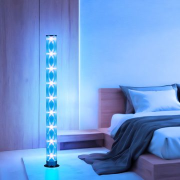 etc-shop LED Stehlampe, Leuchtmittel inklusive, Stehlampe Standlampe Blätterleuchte dimmbar Fernbedienung LED RGB