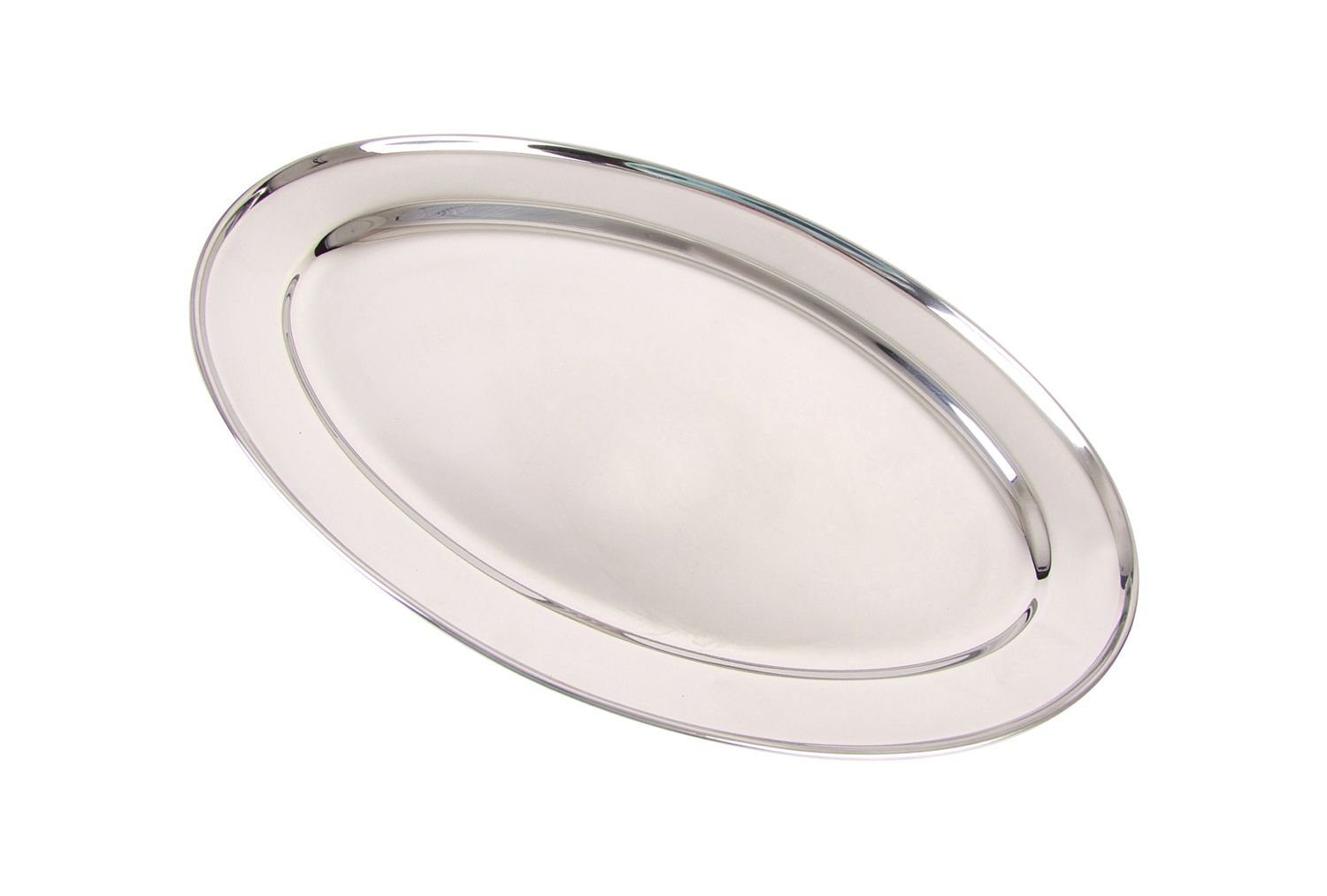 BURI Servierplatte Edelstahl Servierplatte 30cm Buffetplatte Serviertablett Partyplatte, Edelstahl