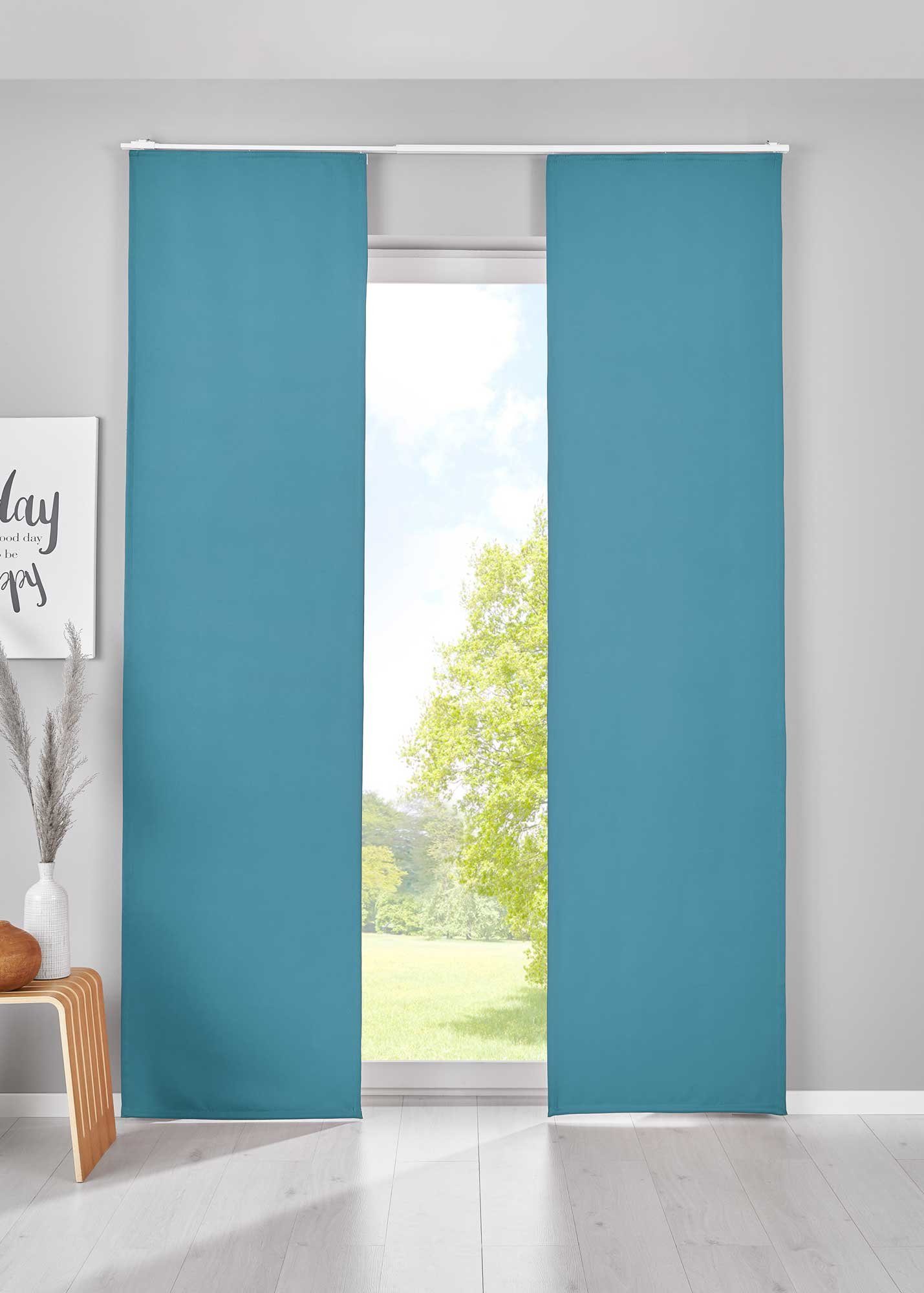 Gardinenbox Schiebegardine (2 St), Paneelwagen, verdunkelnd, Verdunkelung Schiebegardinen »NewYork« 202020680-2