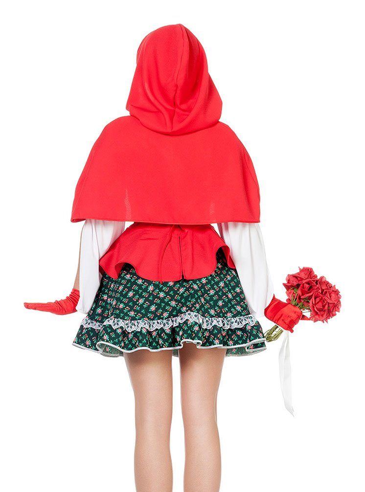 Karneval-Klamotten Kostüm Rotkäppchen Damen mit Cape Umhang, Märchen sexy Damenkostüm Karneval Fasching