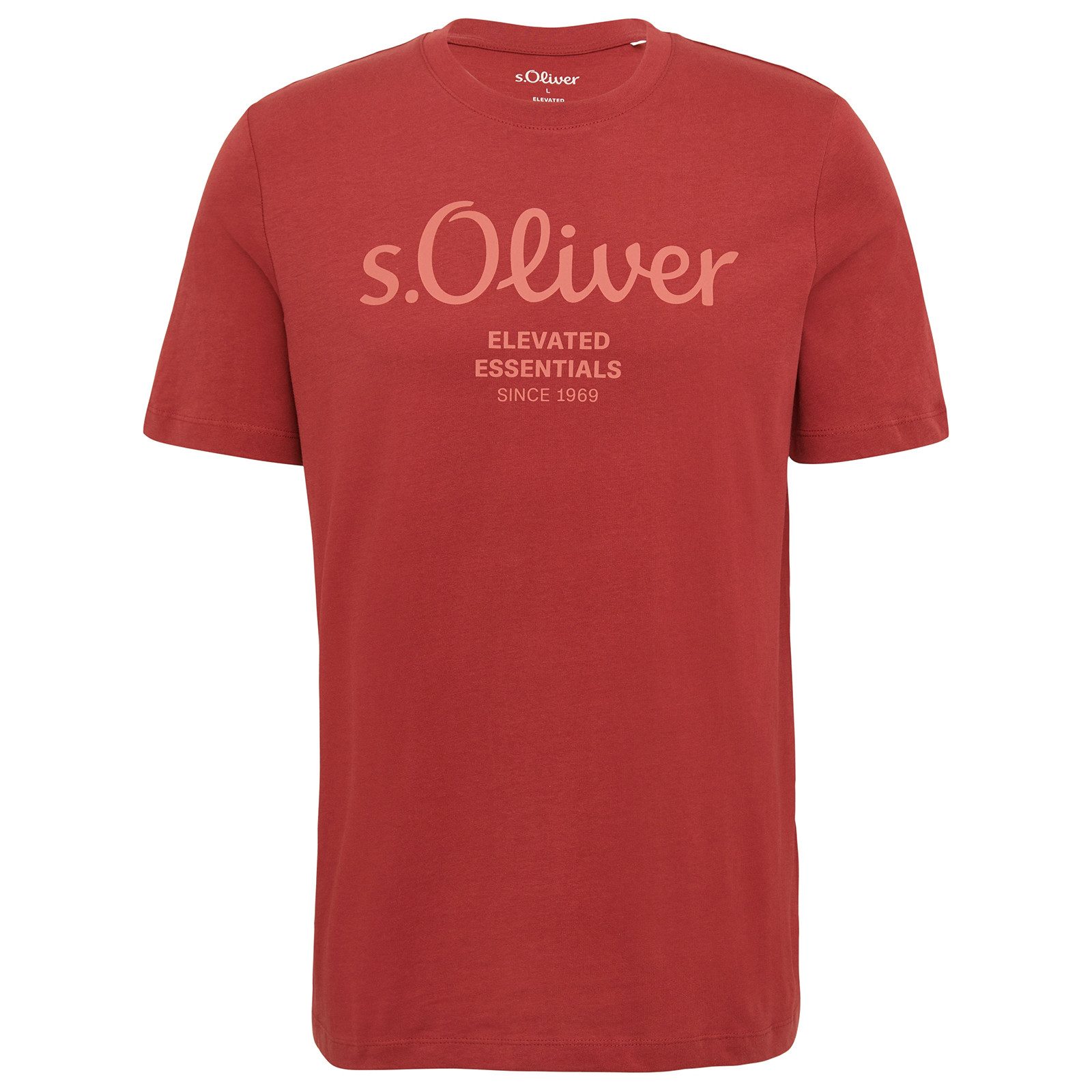 s.Oliver Rundhalsshirt s.Oliver XXL T-Shirt weinrot günstig online kaufen