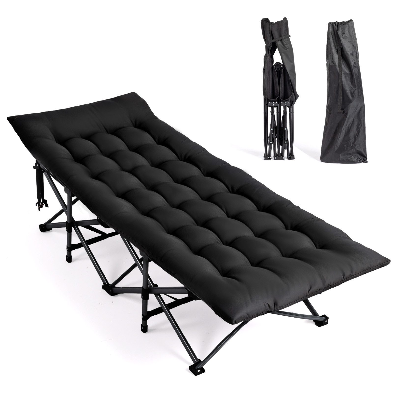 VINGLI Feldbett klappbar mit Matratze – Campingbett aus 600D Oxford Klappli günstig online kaufen