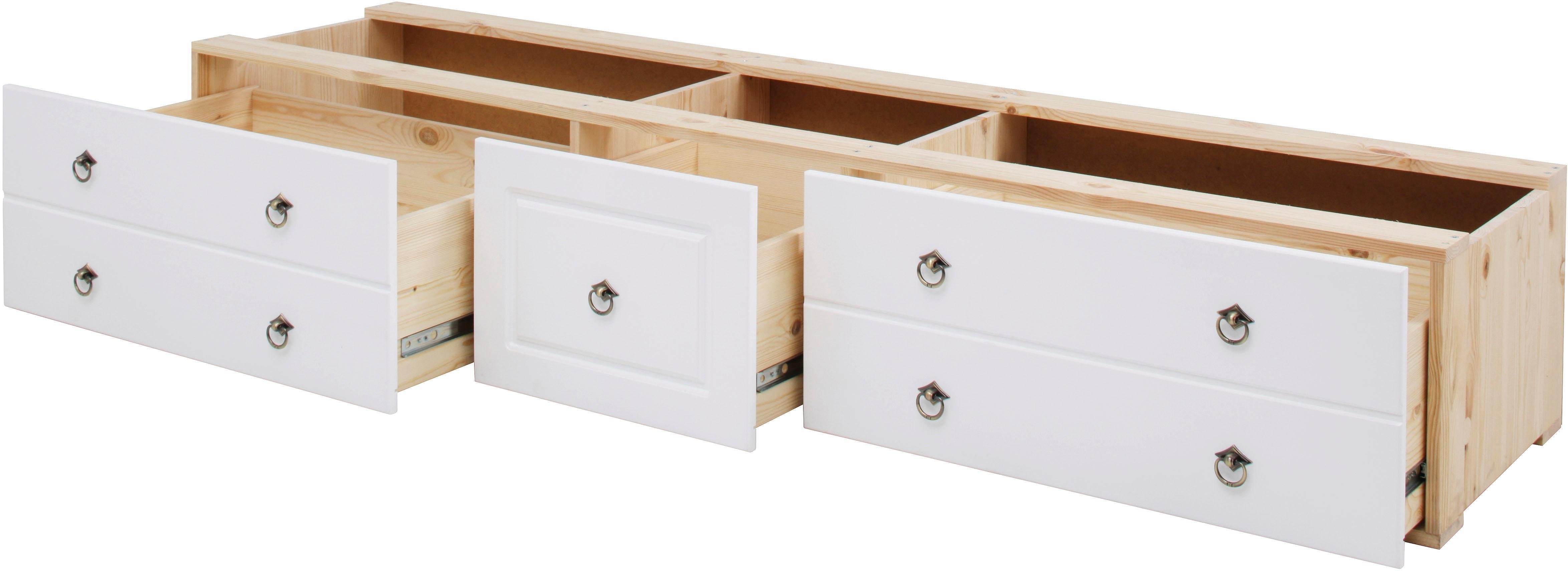 OTTO home Schubkasten Hugo, Bettkastenmodul mit 3 Schubladen für eine Bettseite, für das gleichnamige Massivholzbett, massive Kiefer, FSC®