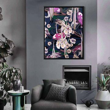 DOTCOMCANVAS® Leinwandbild Koi Pond Purple, Leinwandbild Koi Pond Purple Fische Kois abstrakt schwarz Wandbild