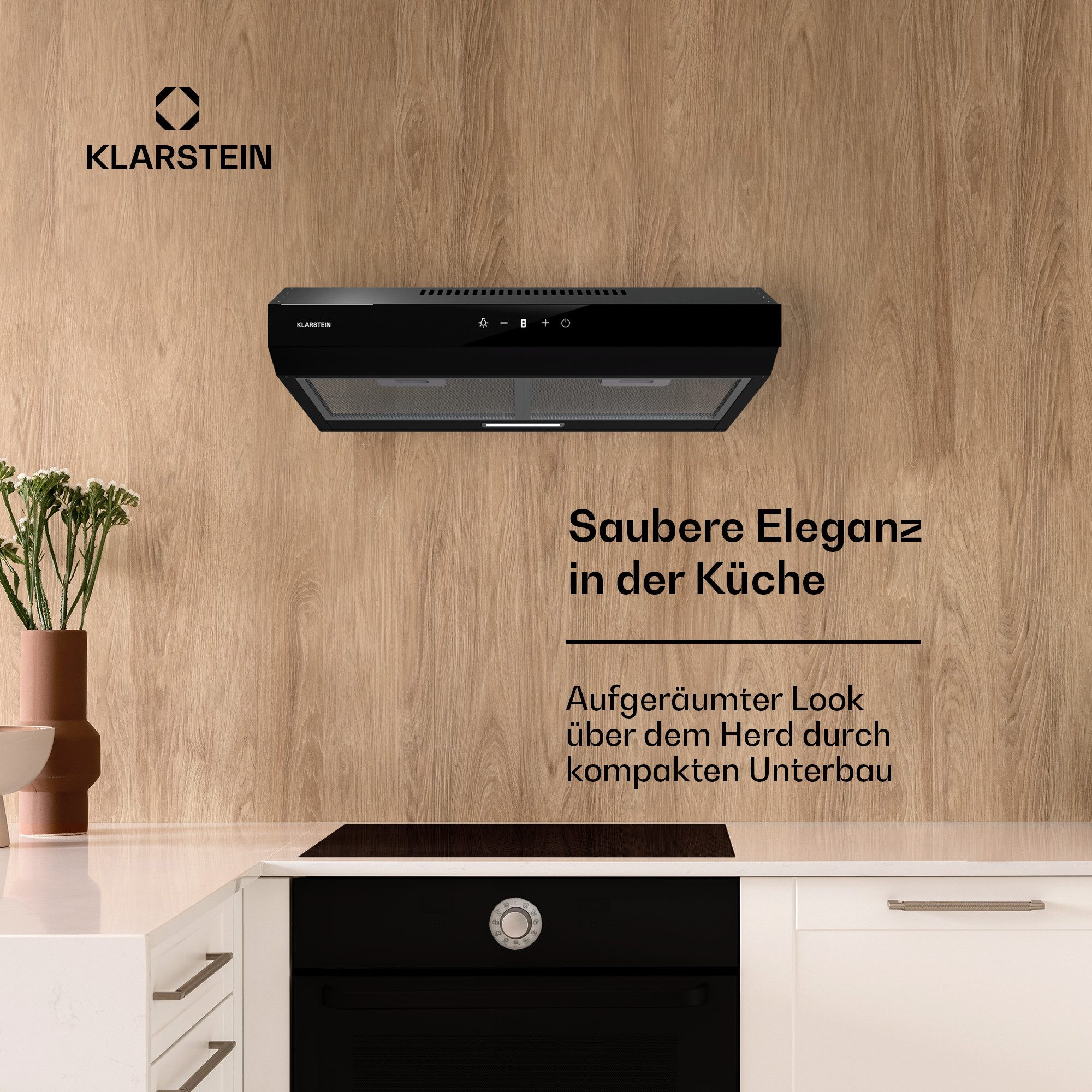 Klarstein Deckenhaube Contempo Neo 60 Contempo Neo 60, Dunstabzugshaube Unterbauhaube Abluft Umluft LED