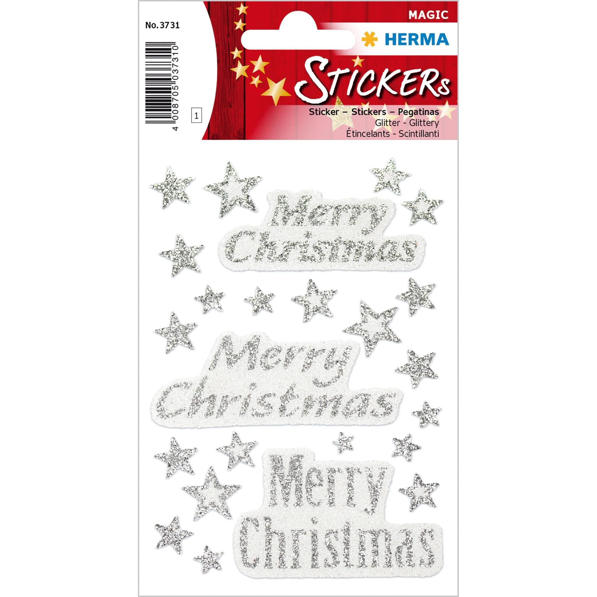 HERMA Sticker Herma Sticker MAGIC Weihnachten Merry Christmas glittery 1 Bl