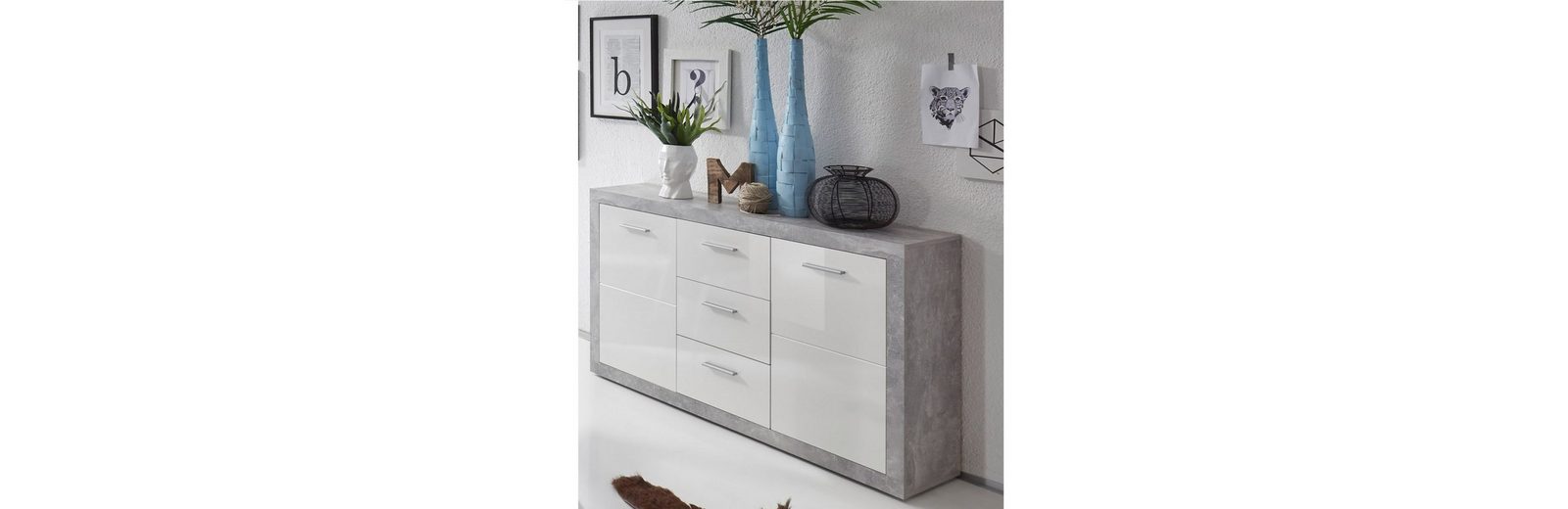 möbelando Sideboard »Rio de Janeiro«, Sideboard aus Spanplatte, Korpus
