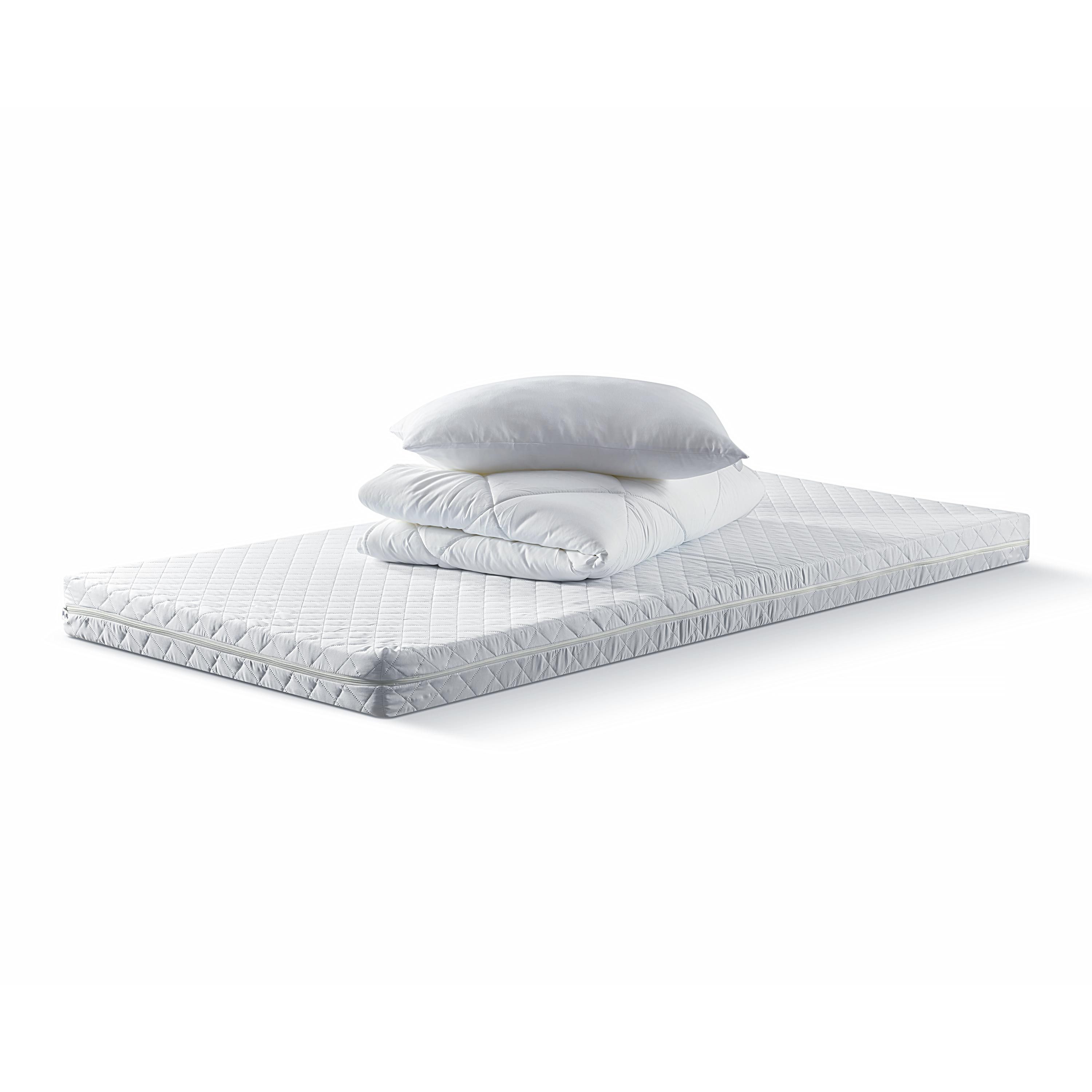 Kaltschaummatratze Betten-ABC Komplettset Basic 90x200, Microfaser-Steppbett und -Kissen, Betten-ABC, 12 cm hoch