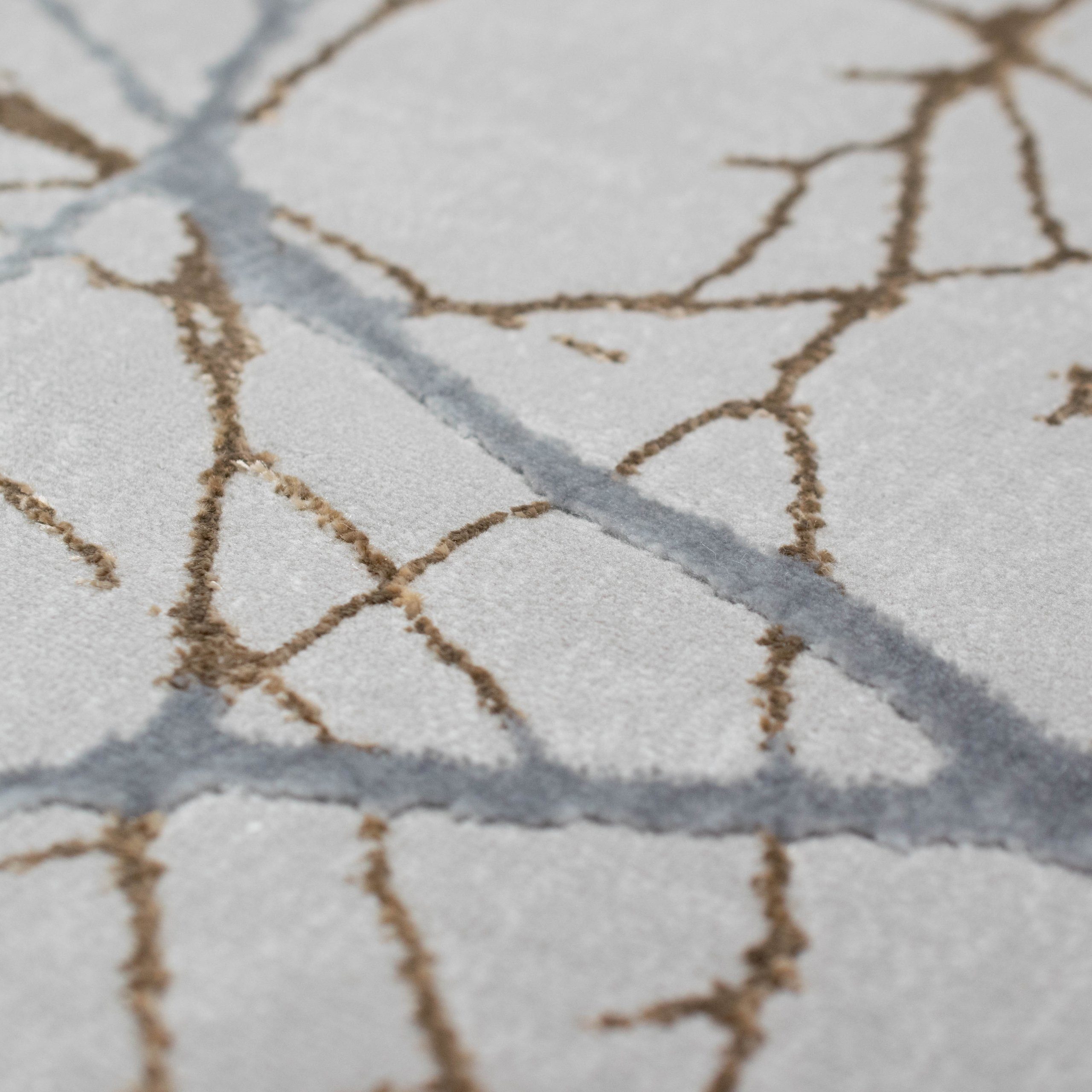 Carpetia Teppich Moderner Designerteppich mit glänzenden Ästen abstrakt gol günstig online kaufen