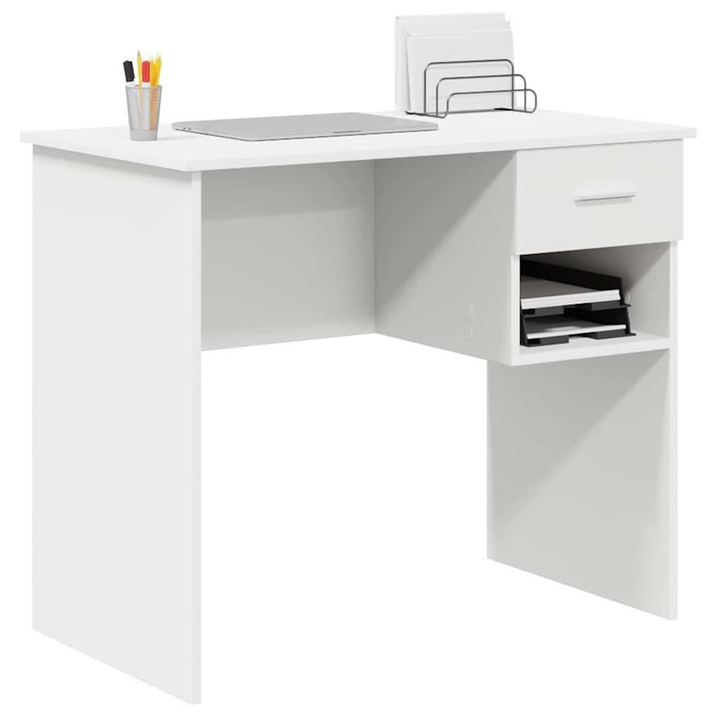 vidaXL Schreibtisch Schreibtisch mit Regal Weiß günstig online kaufen