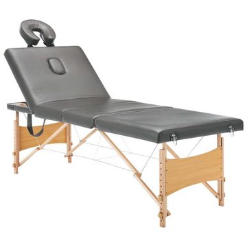 vidaXL Massageliege Massageliege 4-Zonen Holzgestell Anthrazit 186x68 cm