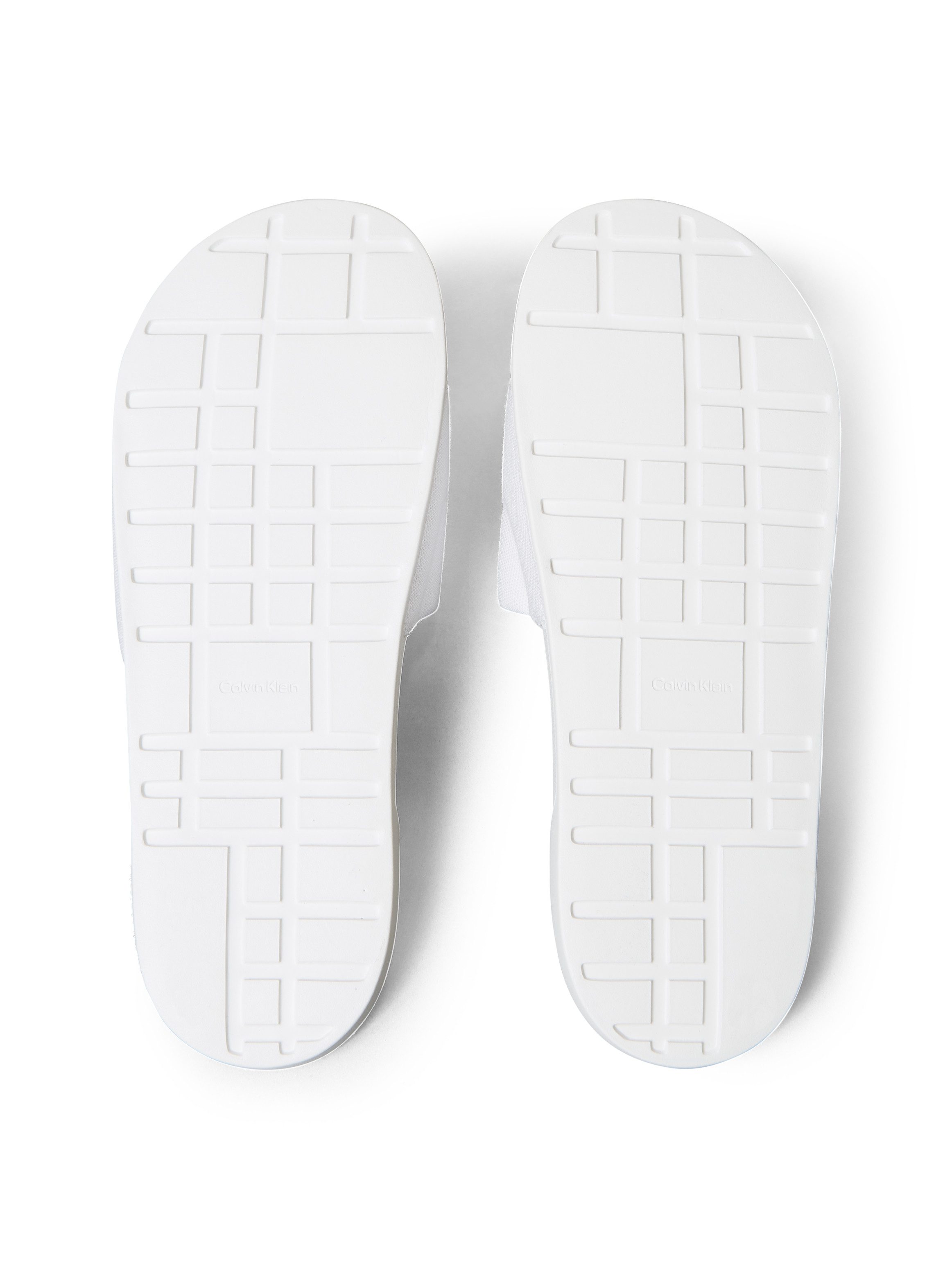 Calvin Klein Jeans ESS SLIDE CV Pantolette Badeschuh, Flat, Poolslides mit Logoschriftzug