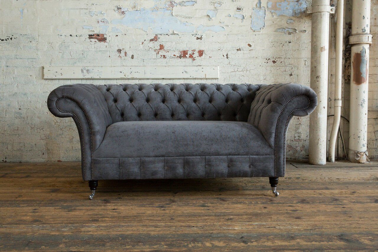 JVmoebel Chesterfield-Sofa, Chesterfield 2 Sitzer cm 185 Couch Design Sofa