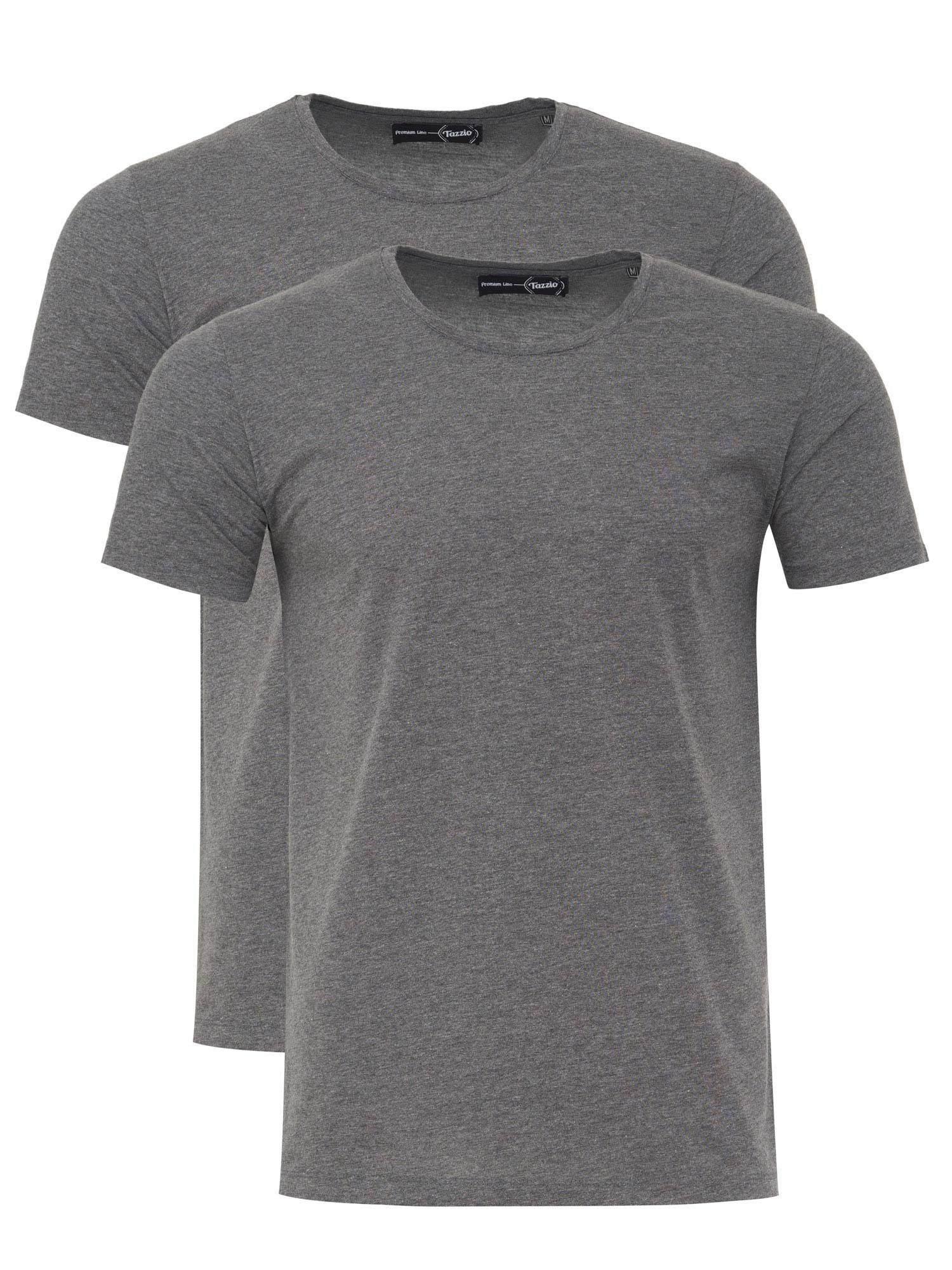 Tazzio T-Shirt E100 (2-tlg) Rundhalsshirt im 2er-Pack anthrazit