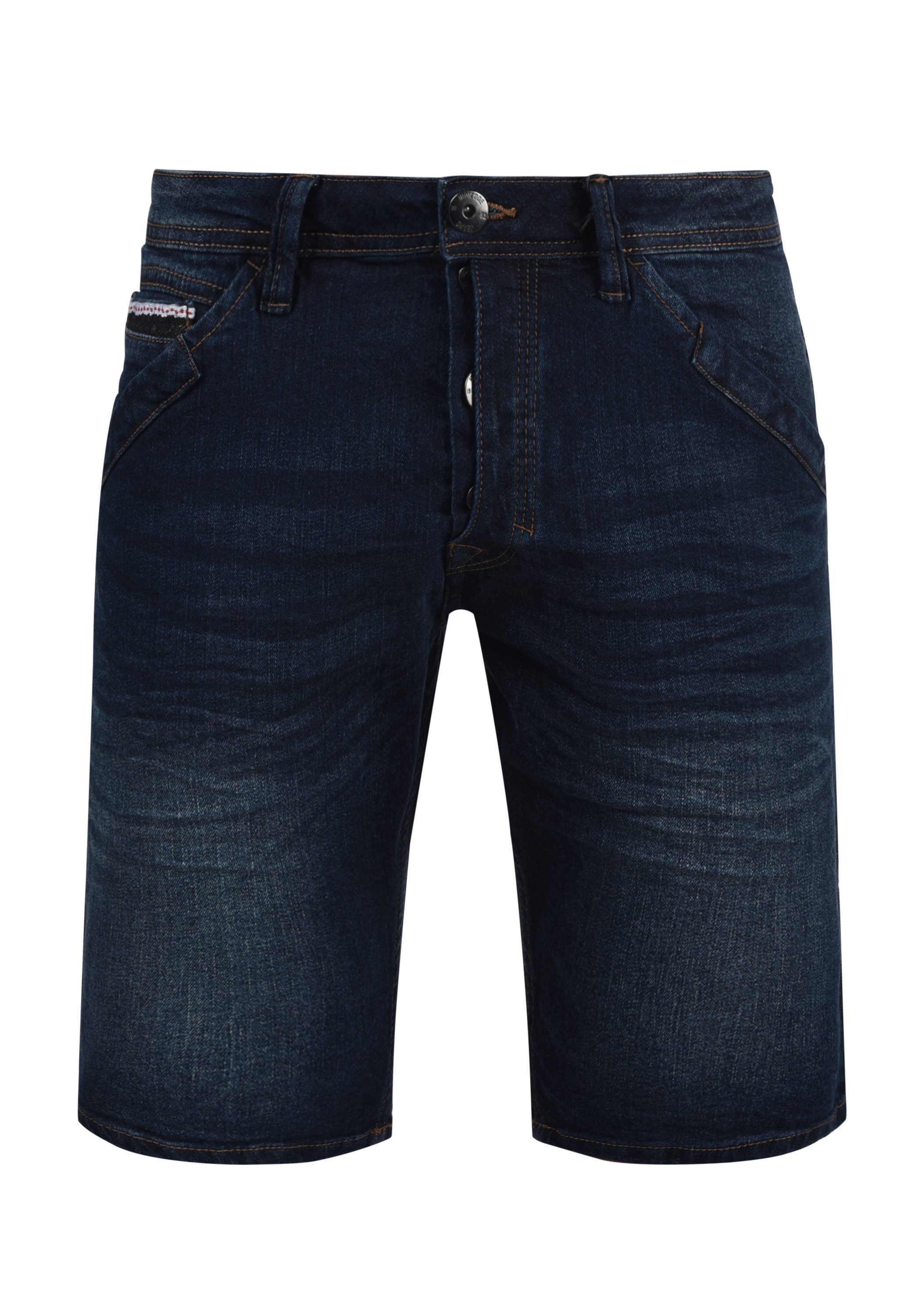 Indicode Jeansshorts IDAlessio Kurze Hose im Knitterfalten-Look