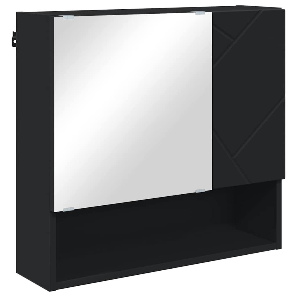 vidaXL Badezimmerspiegelschrank Spiegelschrank mit Regal Schwarz günstig online kaufen