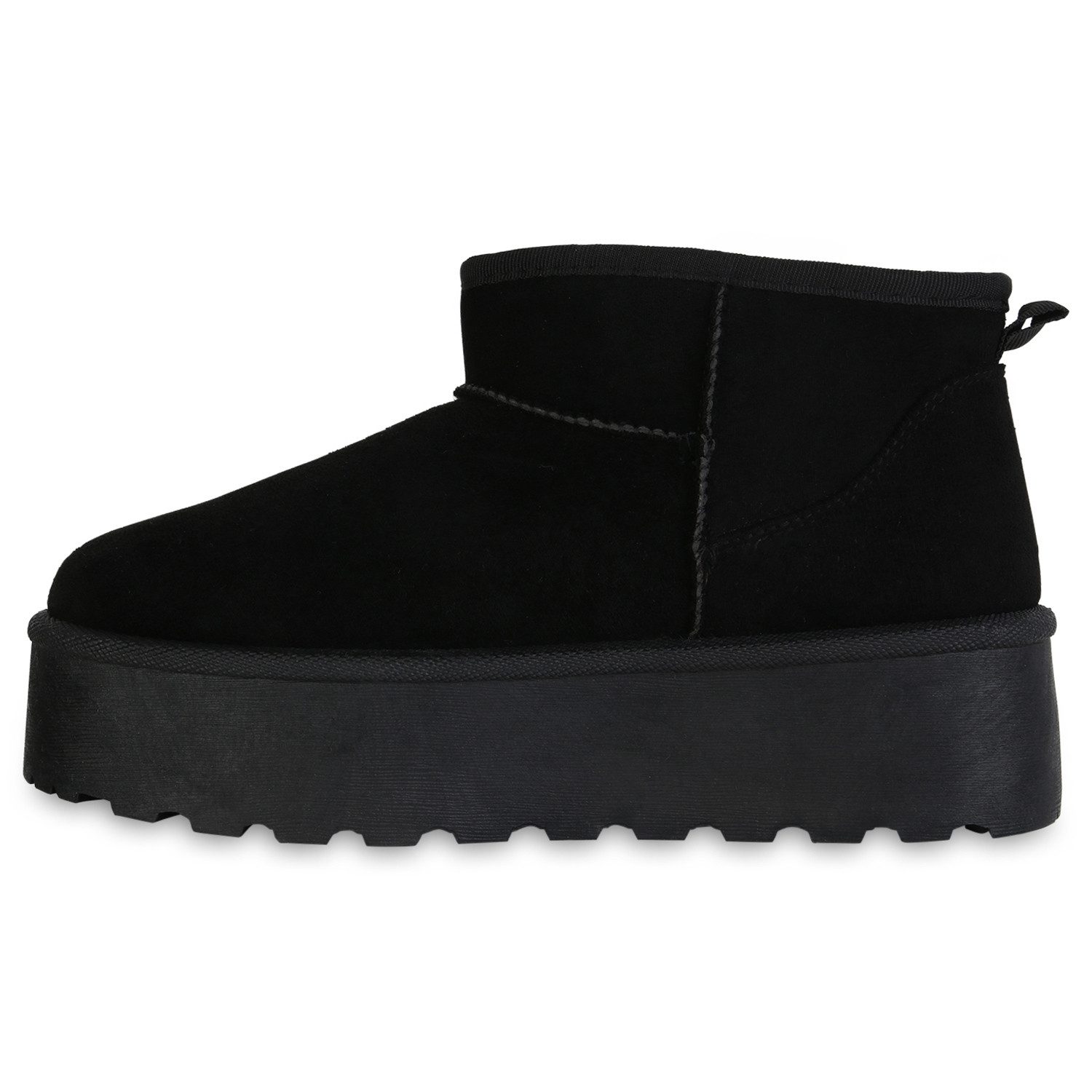 VAN HILL 840485 Plateaustiefelette Damen Warm Gefütterte Plateau Boots Stiefeletten