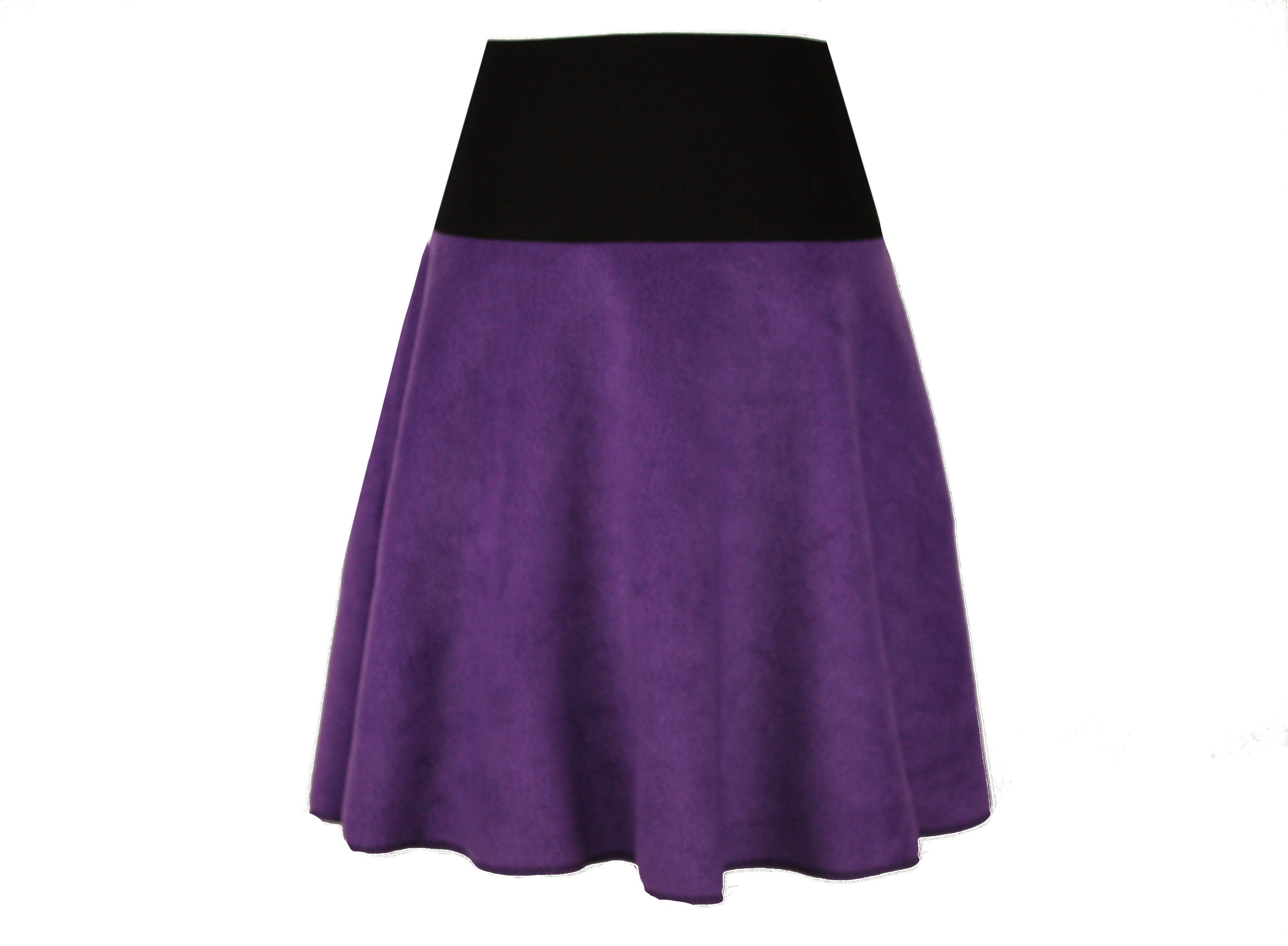 dunkle design A-Linien-Rock Fleece 57cm elastischer Bund günstig online kaufen