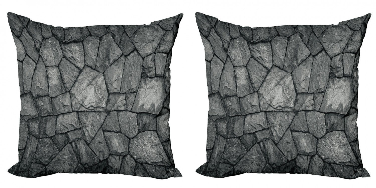 Stück), Steinmauer Rusty Accent Rau Grau Kissenbezüge Doppelseitiger Modern (2 Digitaldruck, Abakuhaus
