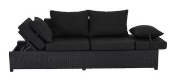 Lesli Living Gartenlounge-Bank Lesli Living Loungesofa Loungebank "Roma Black" schwarz