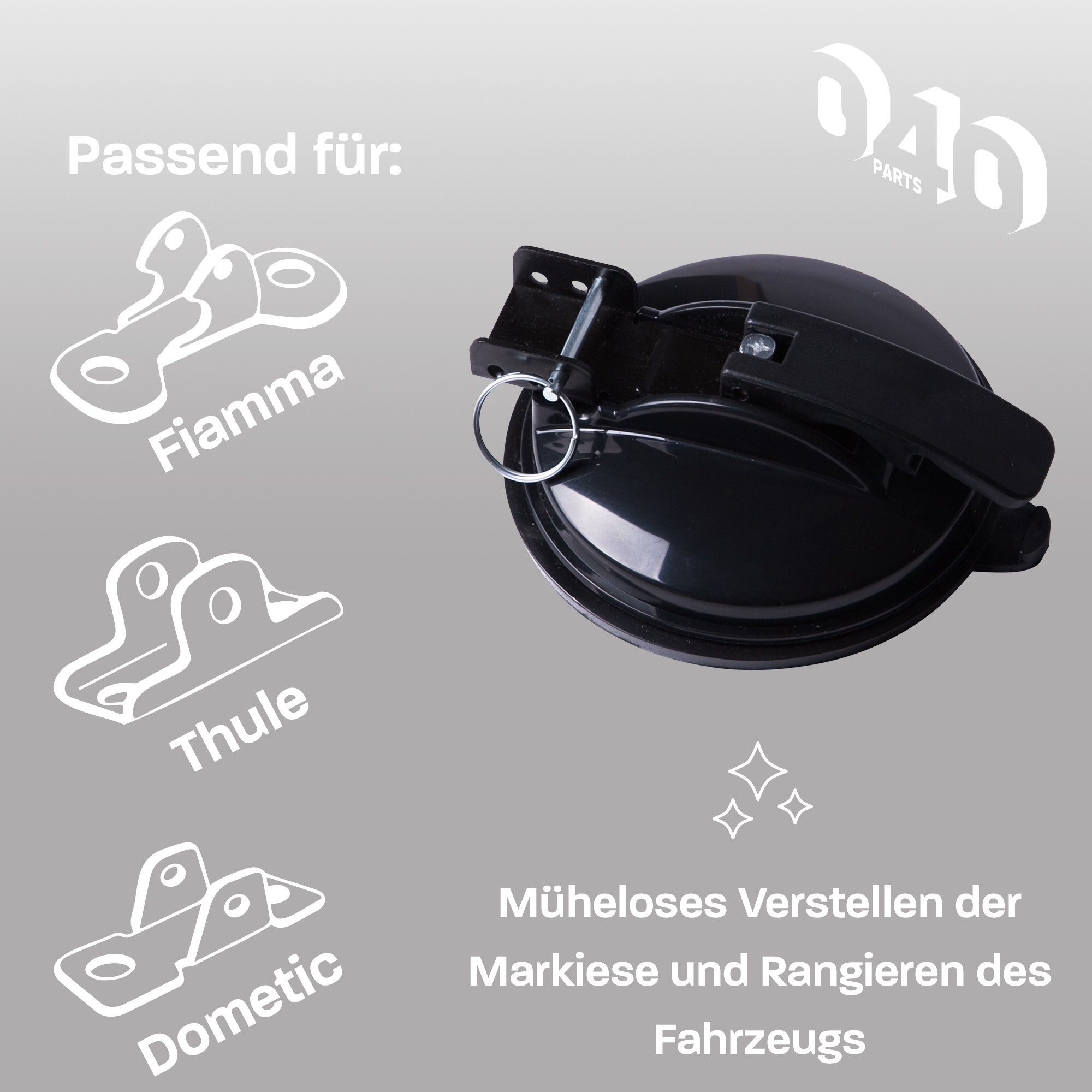 040Parts Spanngurt 040Parts Markisenhalter Saugnapf für Thule Fiamma Dometic Markiesen