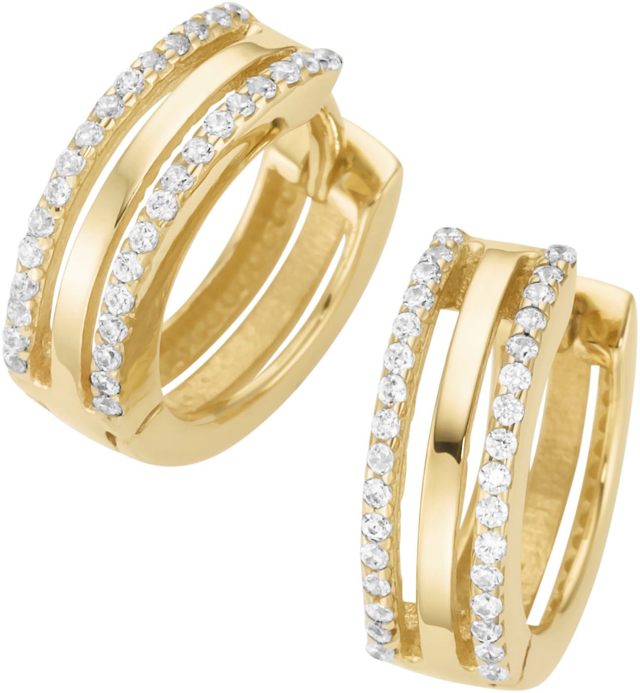 Paar Creolen Schmuck Geschenk Gold 375 Ohrschmuck Ohrringe Klappcreolen