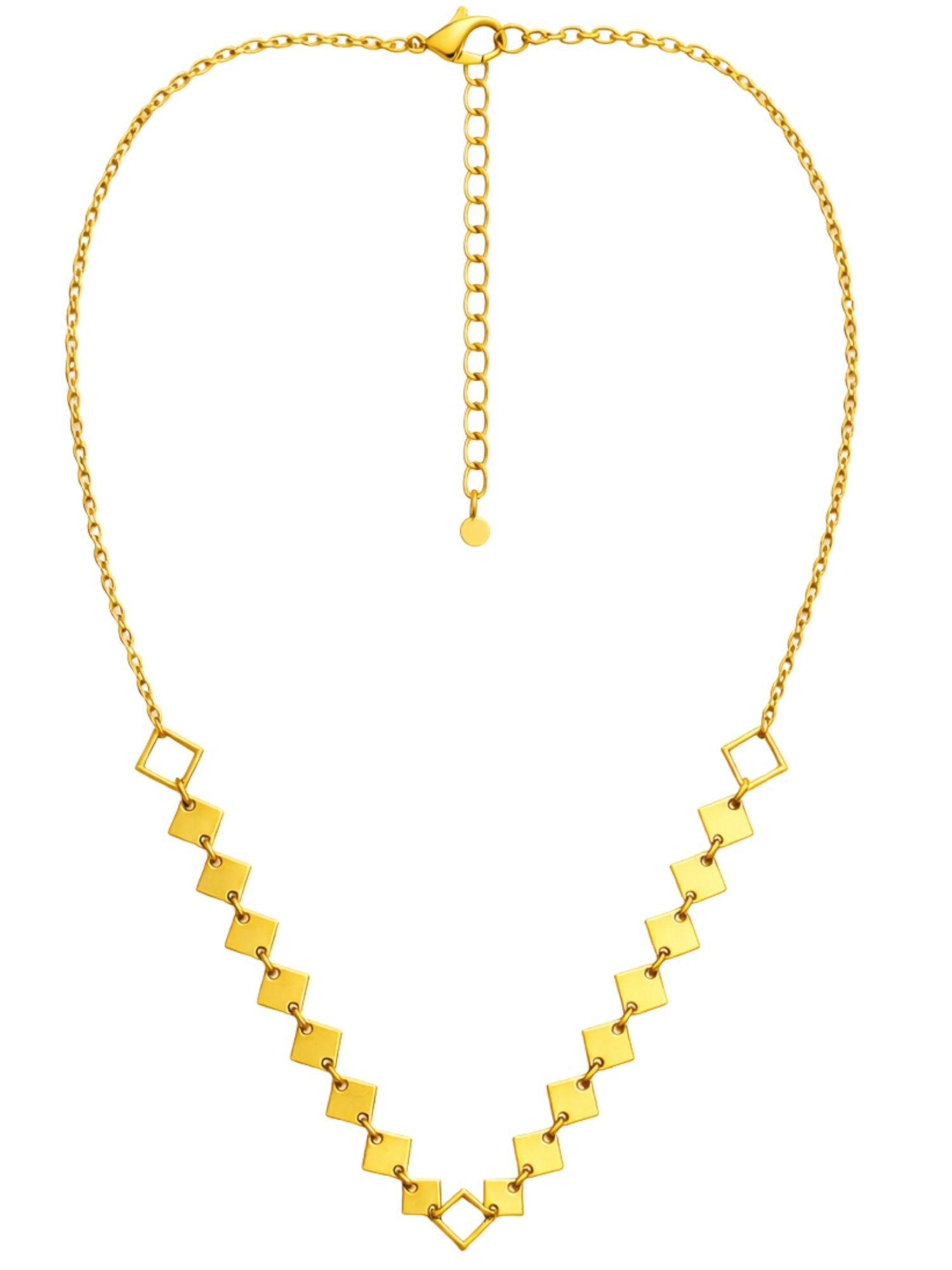 BS Schmuckdesign Collier Halskette Damen zarte Collierkette Kette mit Anhänger vergoldet (inkl. Geschenkbox), 18K vergoldet, hypoallergen & wasserfest