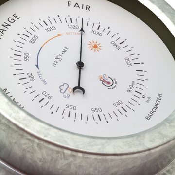 NEXTIME Luftdruckmessgerät 4303GA, Gartenbarometer aus Metall