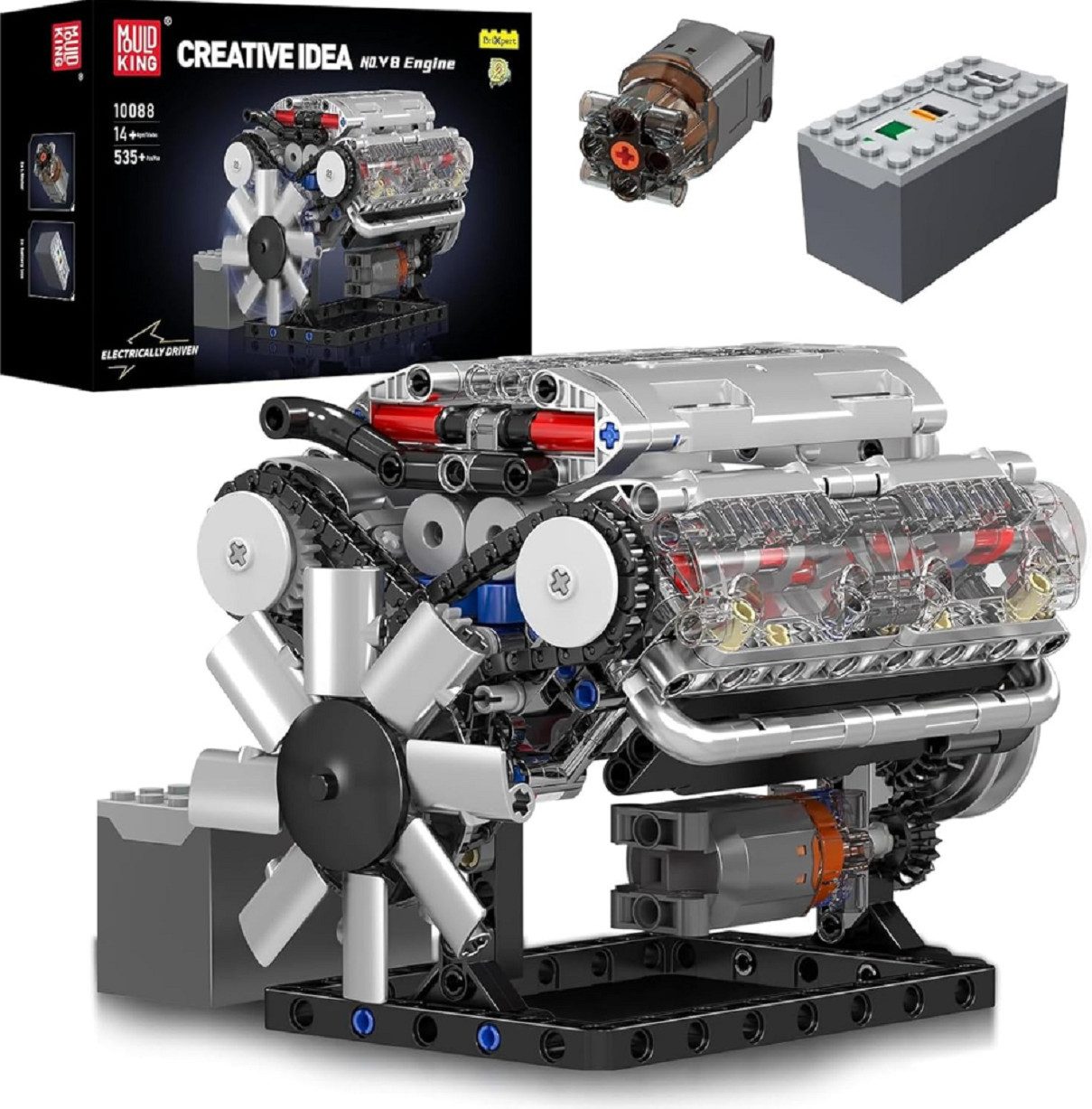 Mould King Mould King 10088S V8 Motor mit 535 Teilen mit Remote Control Konstruktions-Spielset, (535 St)