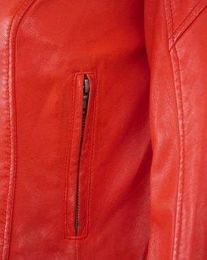 Jilani Lederjacke Lulal Echtleder Damen Lederjacke Kurzjacke Lammnappa rot