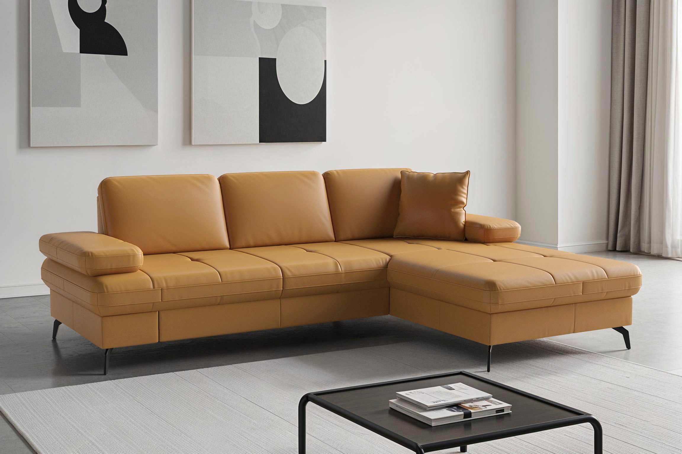 sit&more Ecksofa Morris Jubi, Recamiere, Breite 247 cm, mit Armteilfunktion, wahlweise mit Schlaffunktion