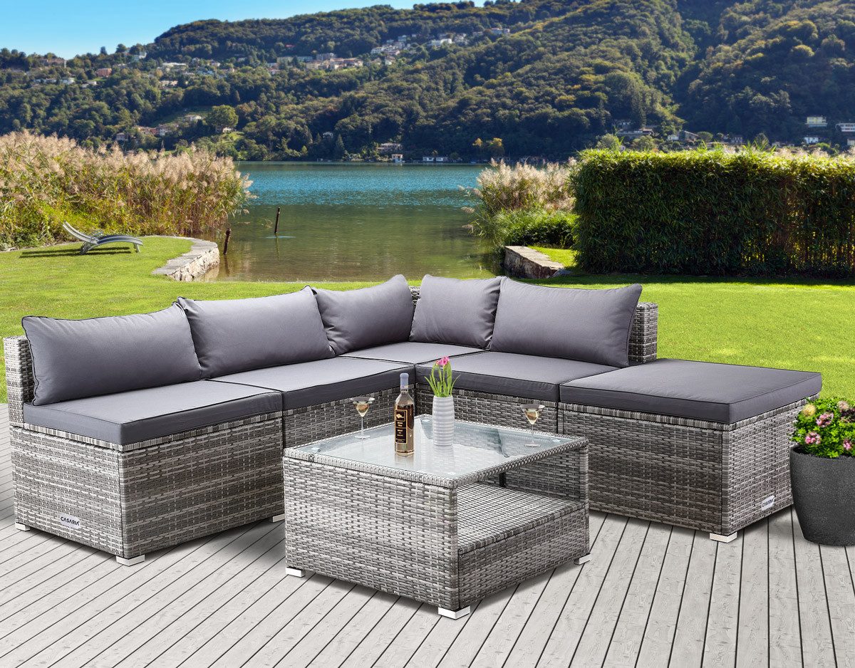 Casaria Gartenlounge-Set, (16-tlg), XL mit 7 günstig online kaufen