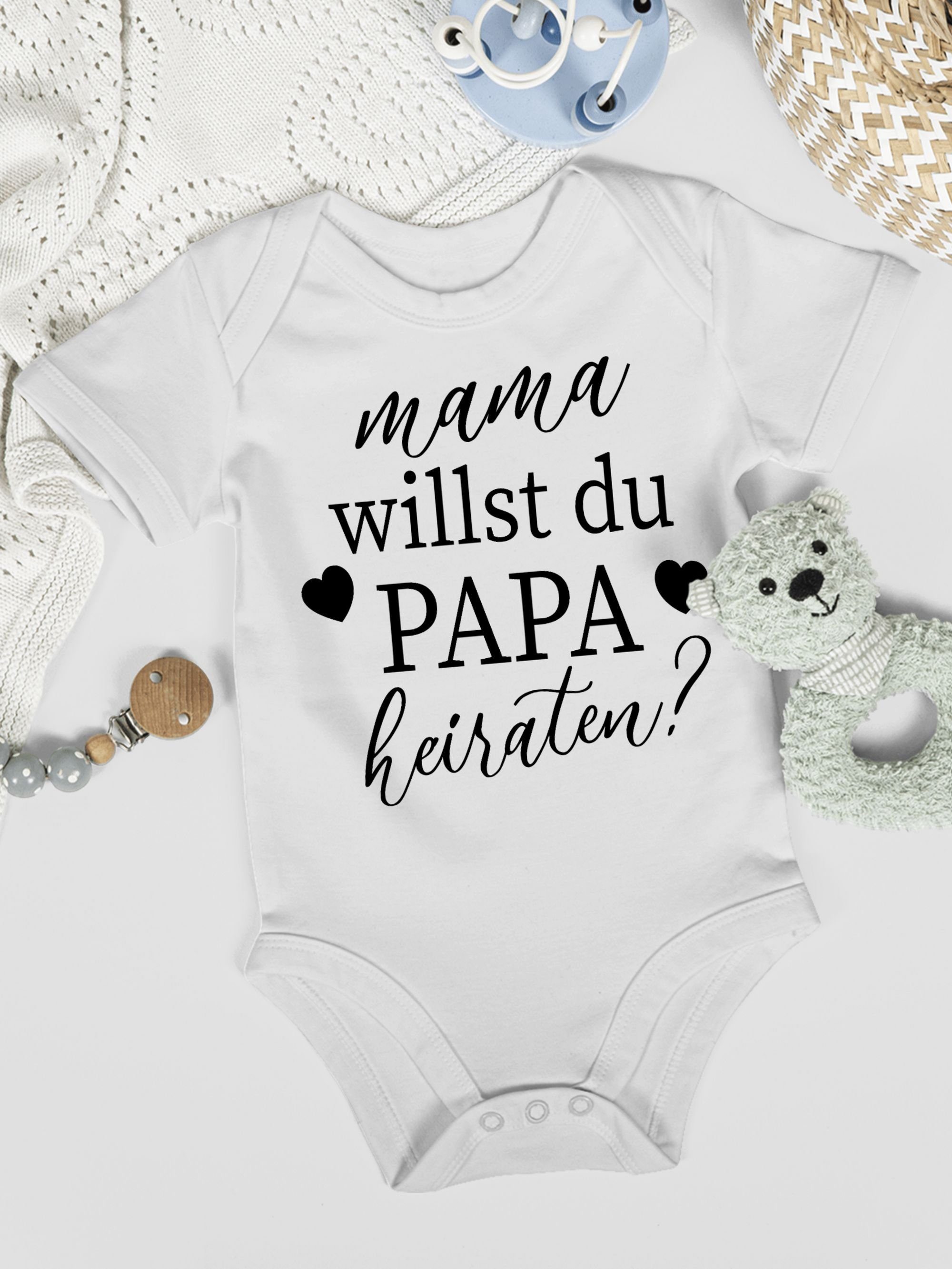 - - Mama Baby du Weiß Shirtracer Papa Shirtbody heiraten? 2 willst Hochzeit schwarz