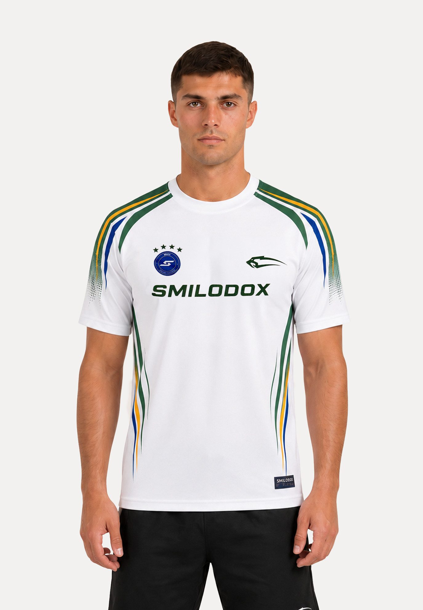 Smilodox T-Shirt Brasilien Herren, Trikot Shirt, Fußball Jersey, Regular Fit, Sport Performance, atmungsaktiv, Team-Design, leicht