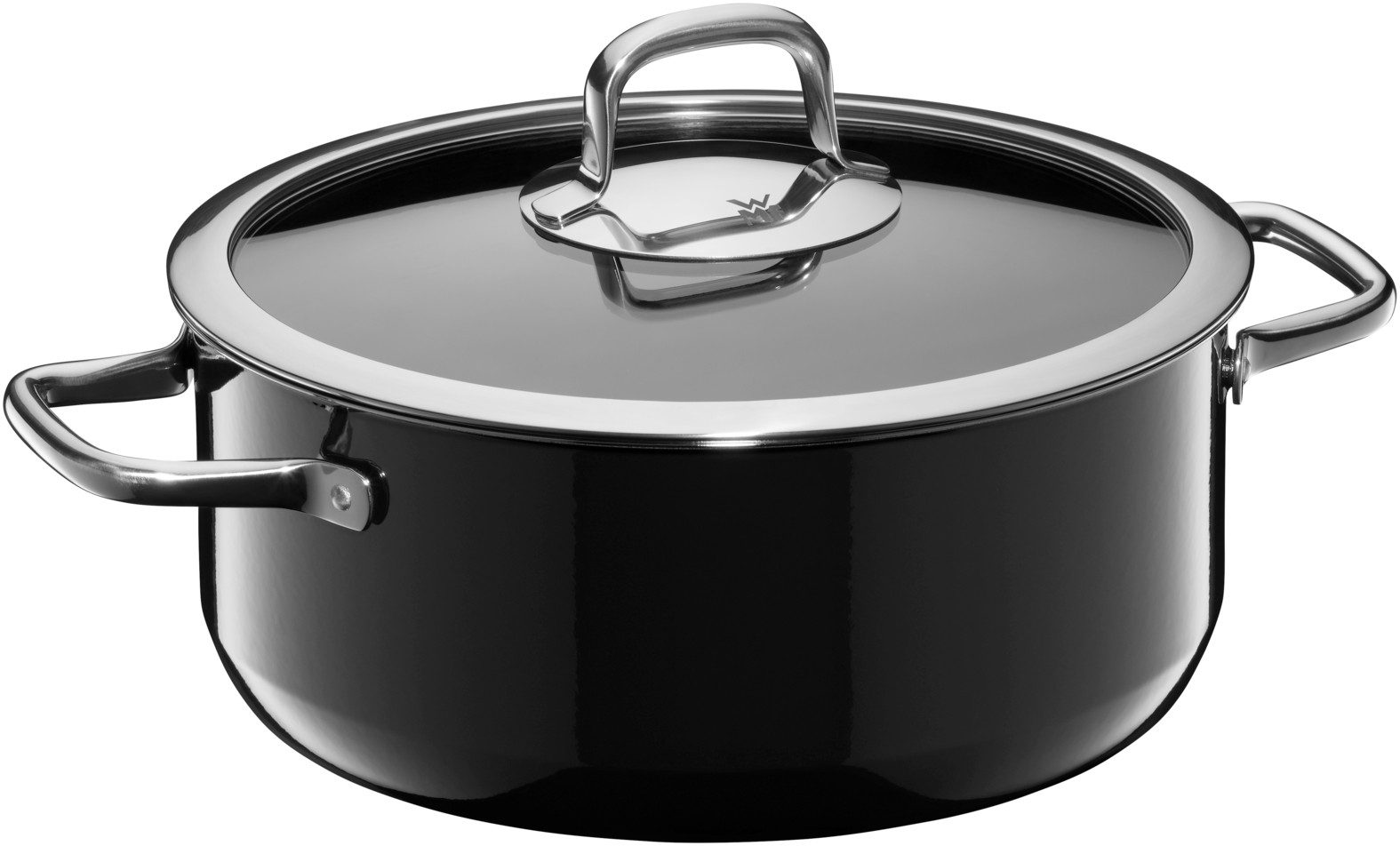 WMF Bratentopf Fusiontec Compact Bratentopf mit Glasdeckel, 24 cm, Black, Fusiontec (Bratentopf mit Deckel 24 cm (Volumen 4,5l, Höhe 10,5 cm), 1-tlg., optimal für Herdplatten mit Ø 22 cm), Made in Germany