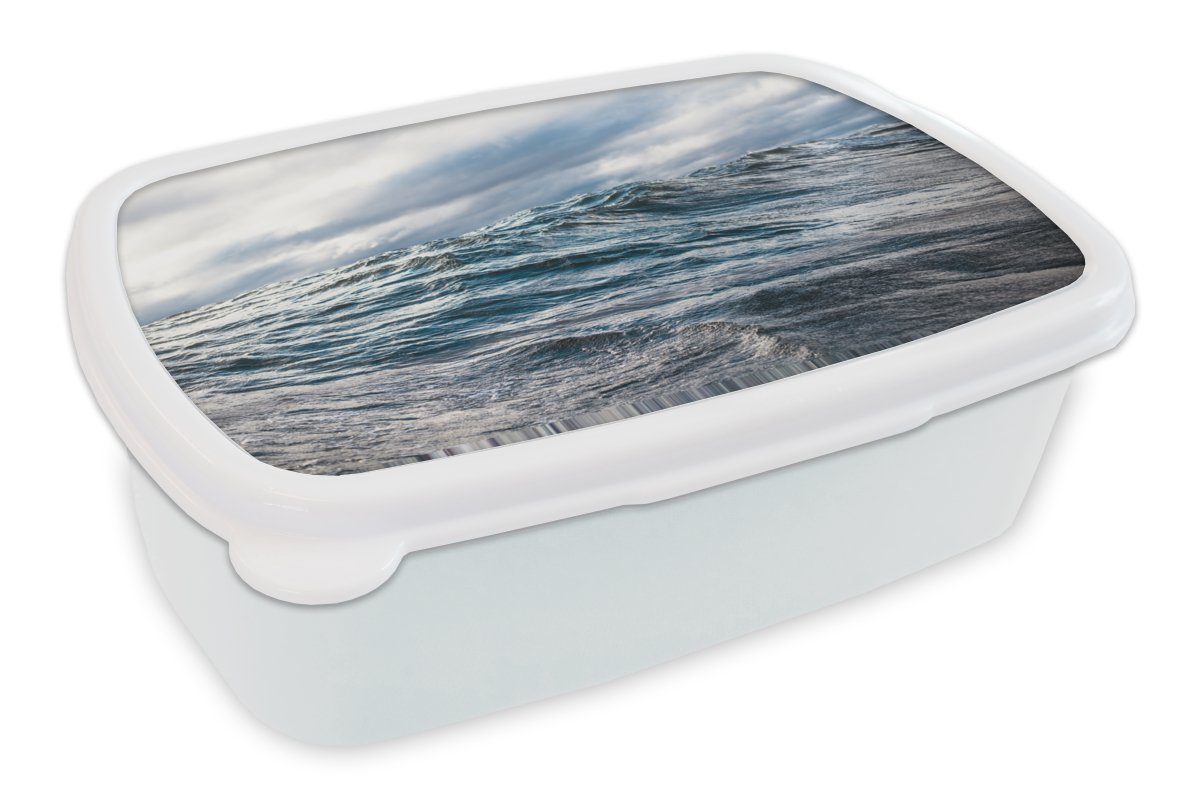 MuchoWow Lunchbox Meer - Golf - Norwegen, Kunststoff, (2-tlg), Brotbox für Kinder und Erwachsene, Brotdose, für Jungs und Mädchen weiß