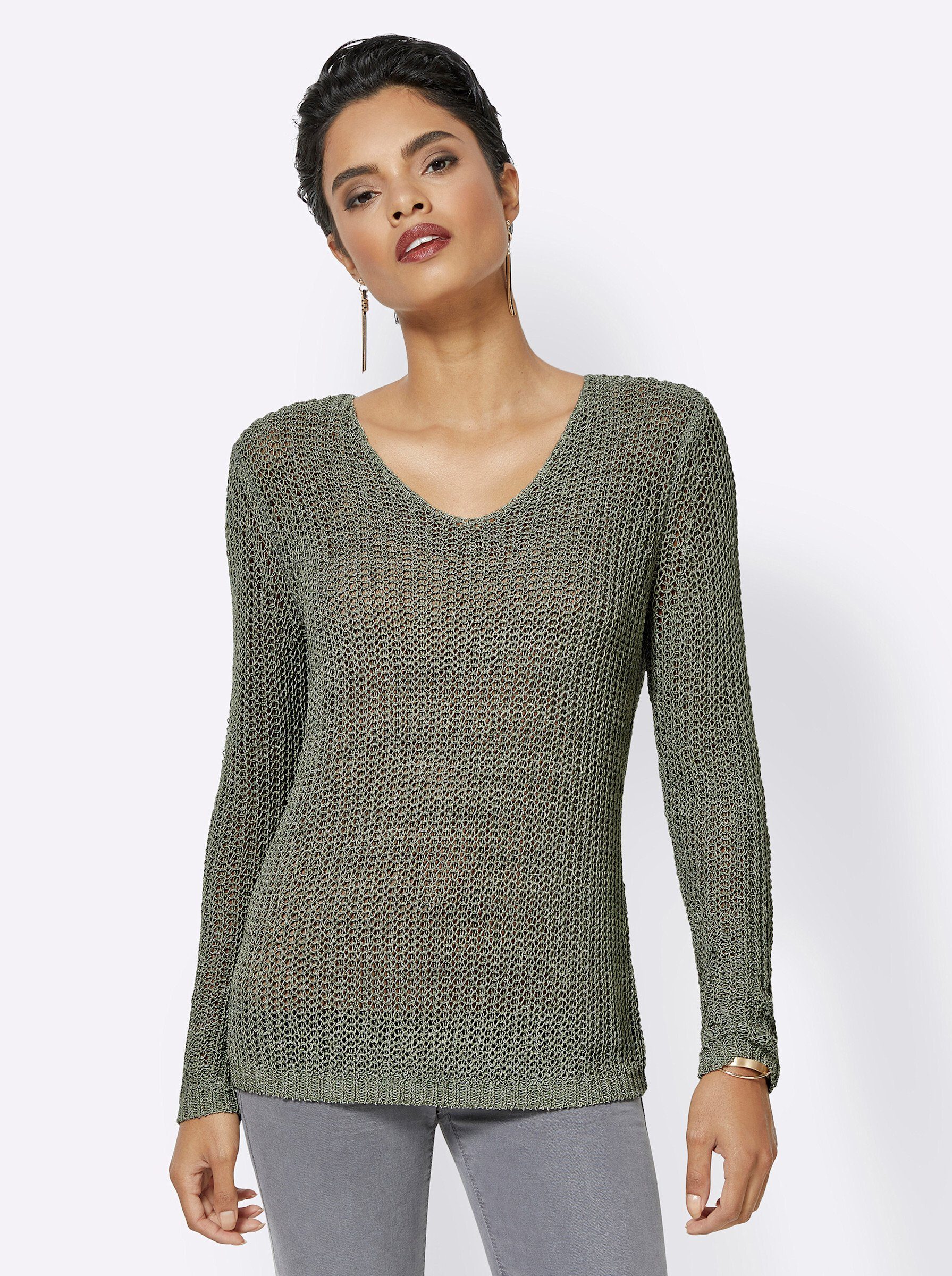 creation L Strickpullover Pullover Langarm