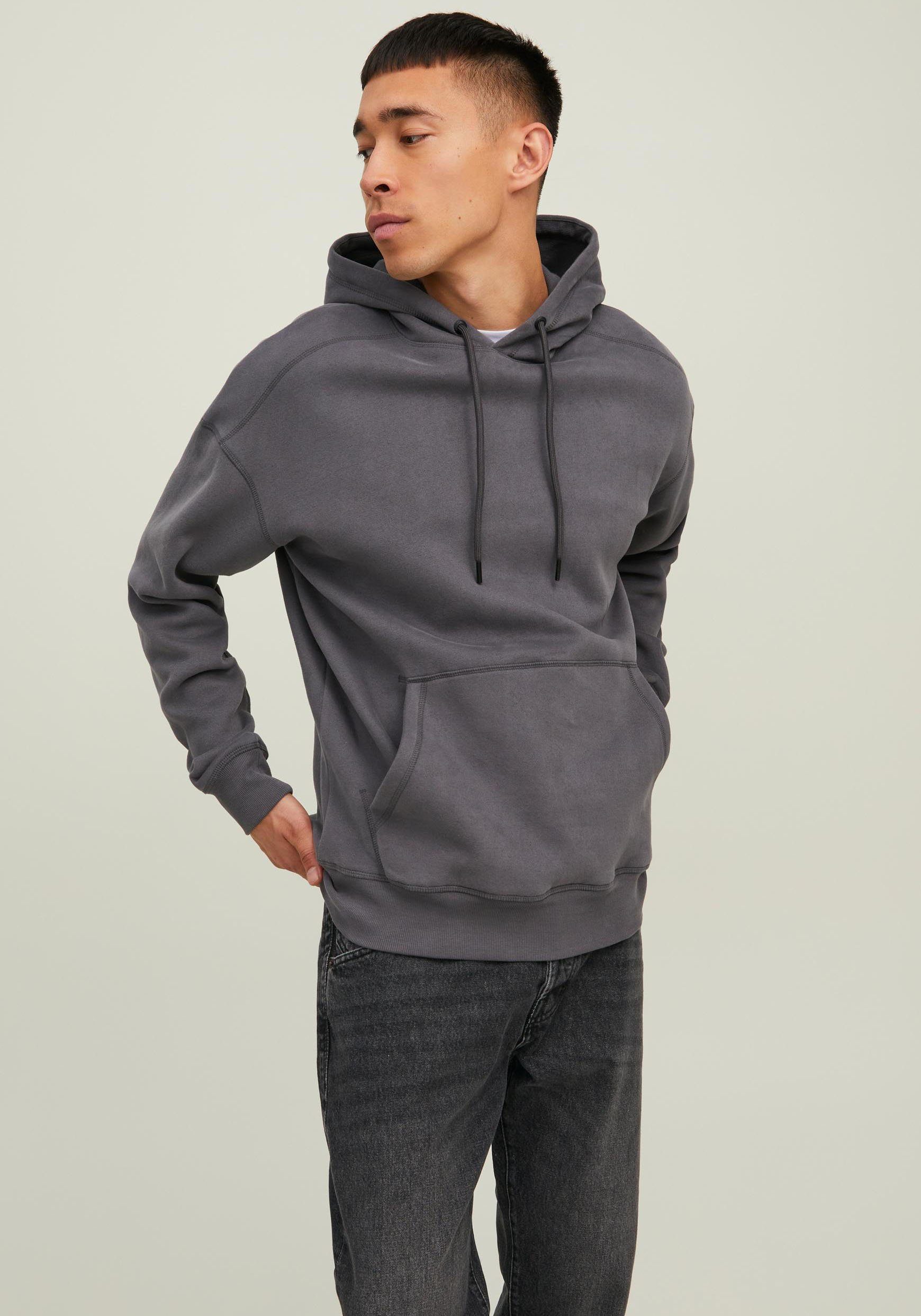 Jack & Jones Kapuzensweatshirt CLASSIC SWEAT grau WAFFLE HOOD