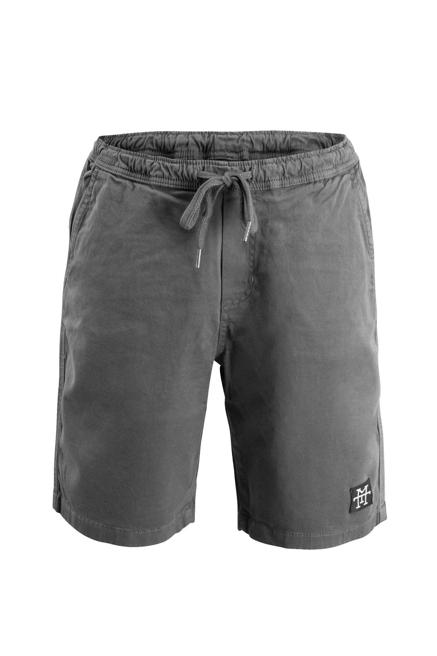 Manufaktur13 Chinoshorts Chino Shorts - Kurze Hose aus dehnbarem Stretch Twill mit Kordelzug / Tunnelzug Dark Grey